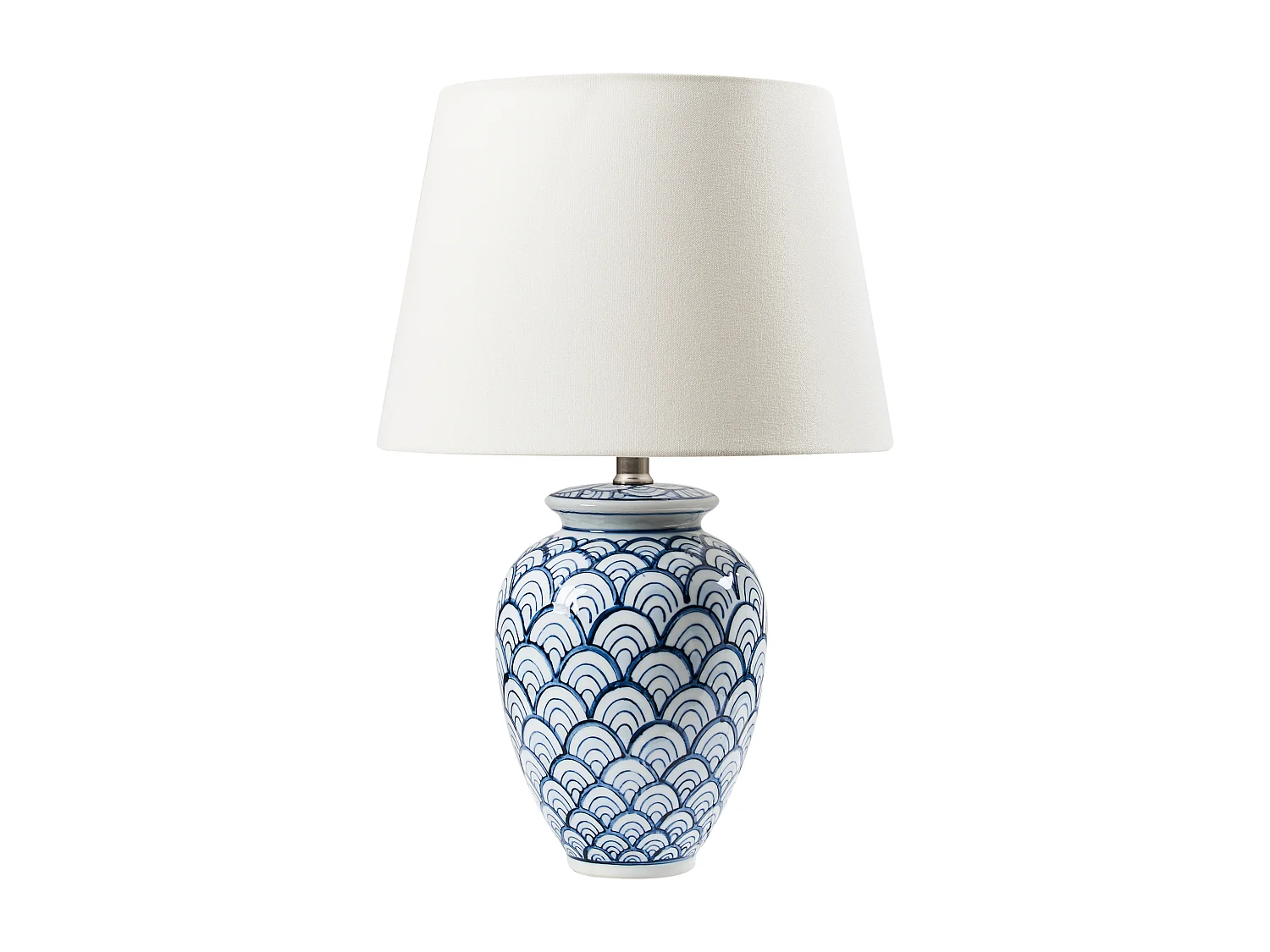 Lampe à poser JAUCA Porcelaine Blanc/bleu