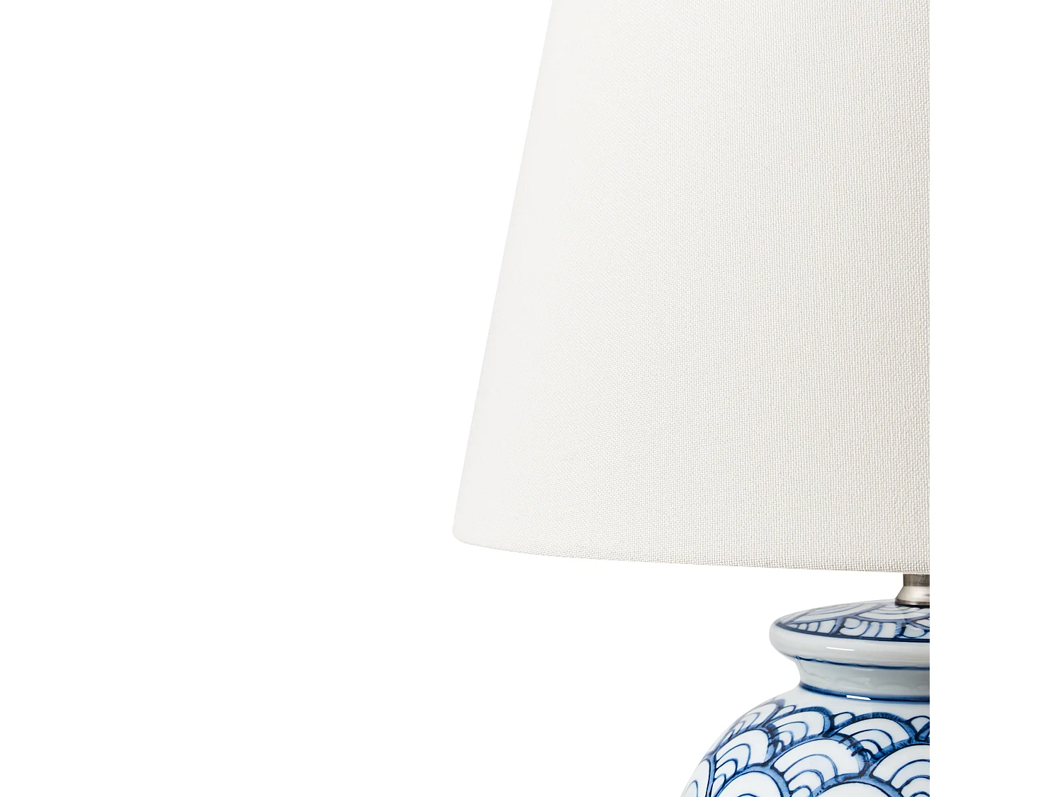 Lampe à poser JAUCA Porcelaine Blanc/bleu