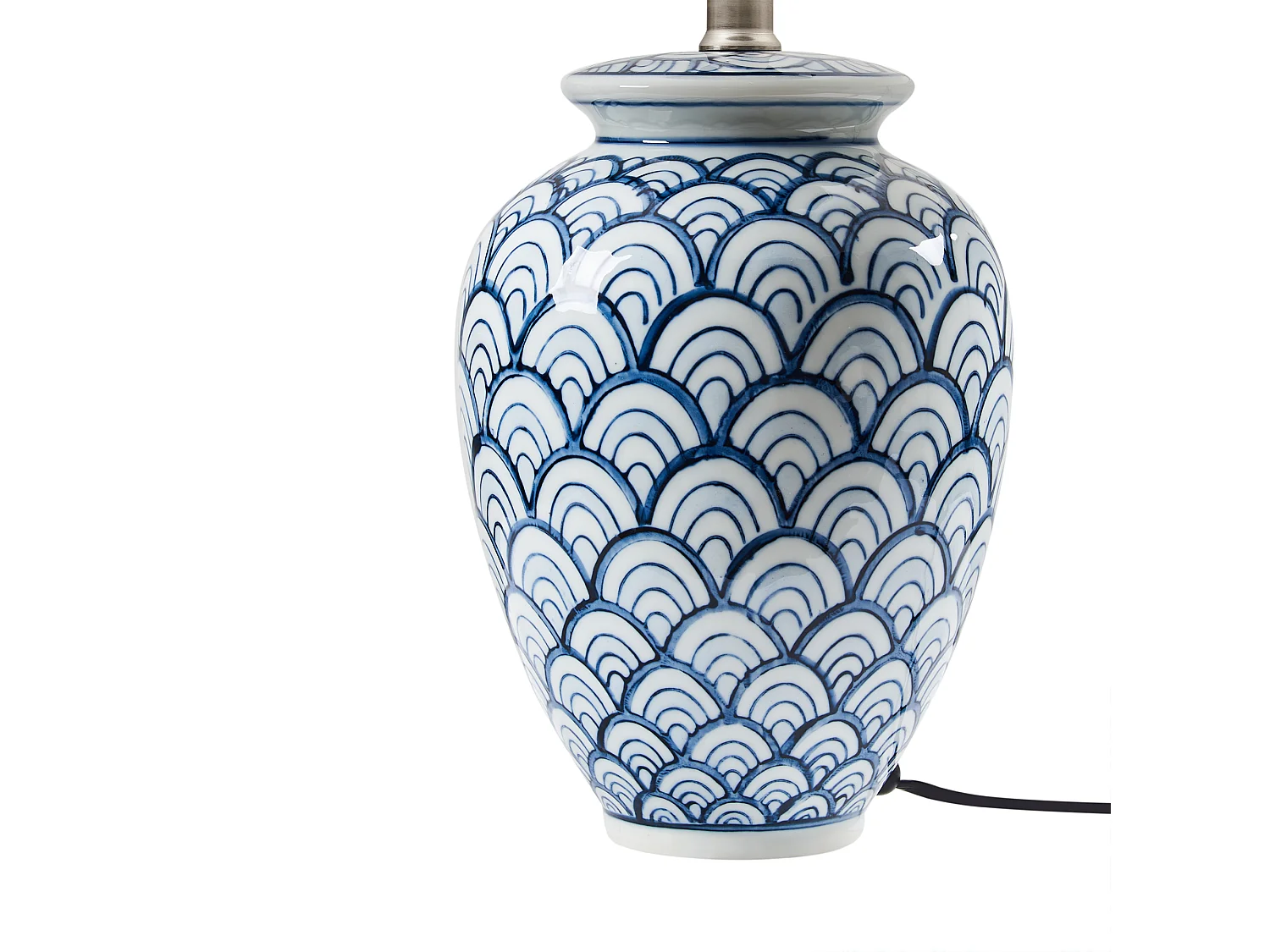 Lampe à poser JAUCA Porcelaine Blanc/bleu