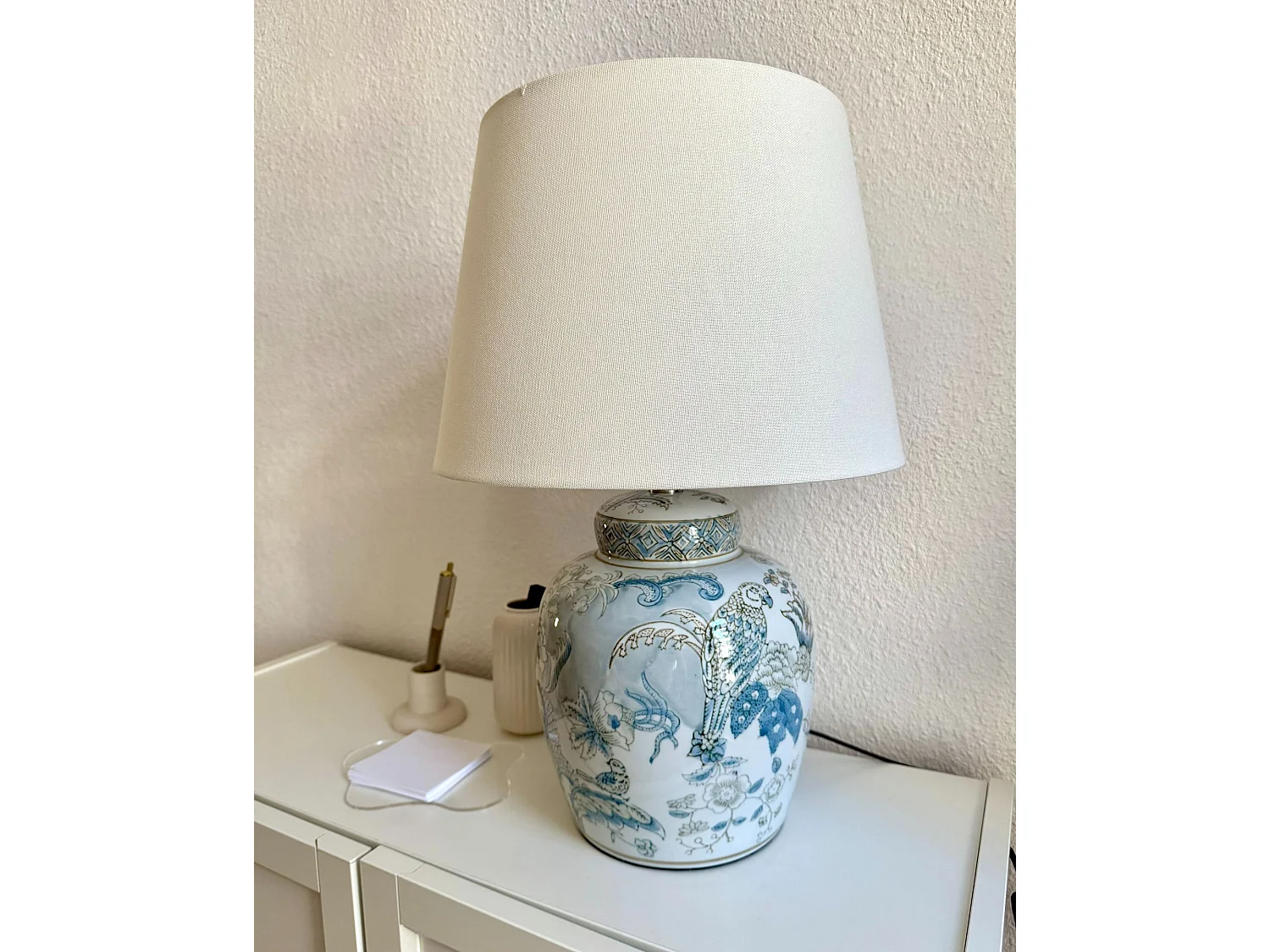 Candeeiro de mesa JAMAPA Porcelana Branco/Azul