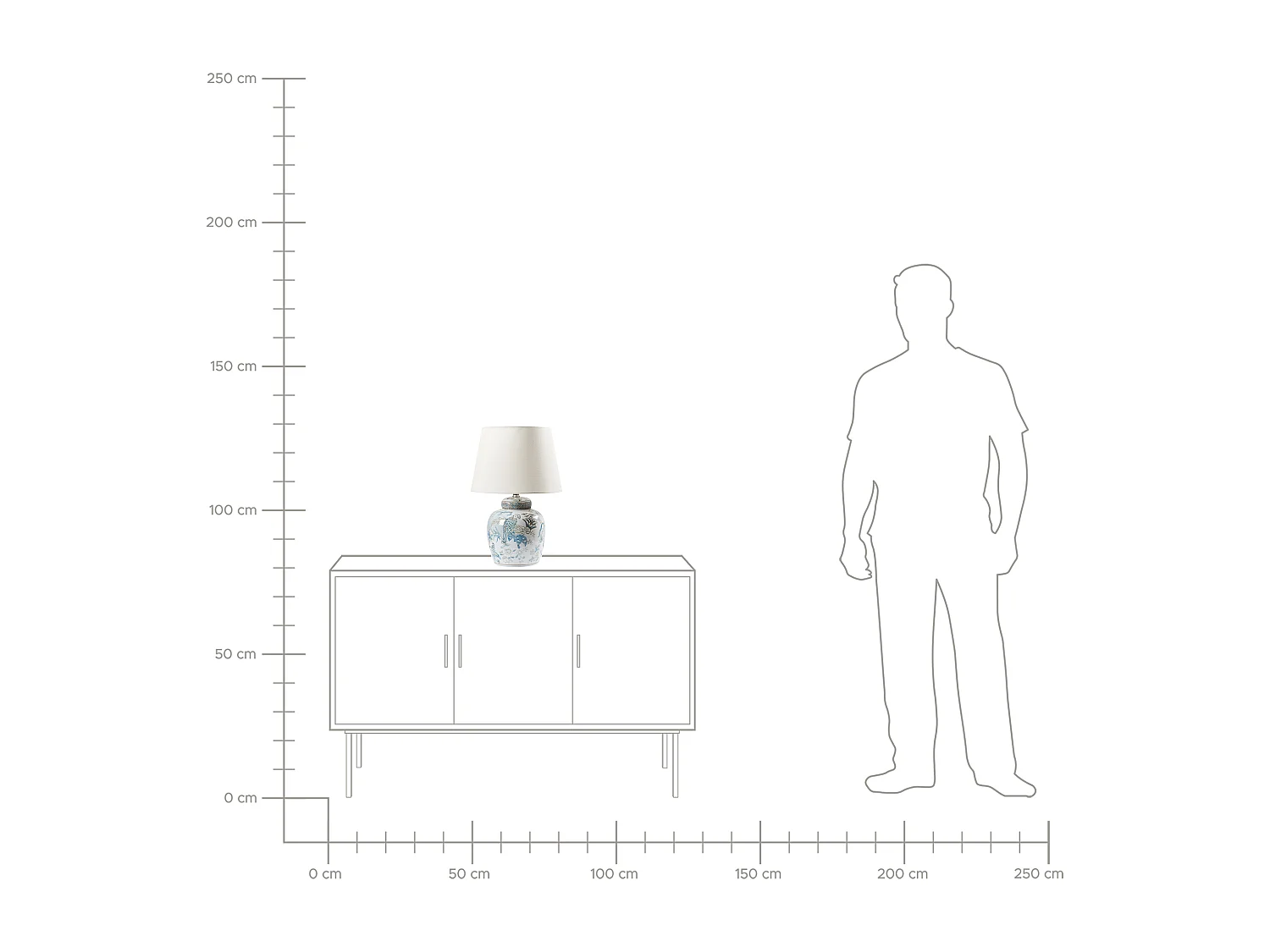 Candeeiro de mesa JAMAPA Porcelana Branco/Azul