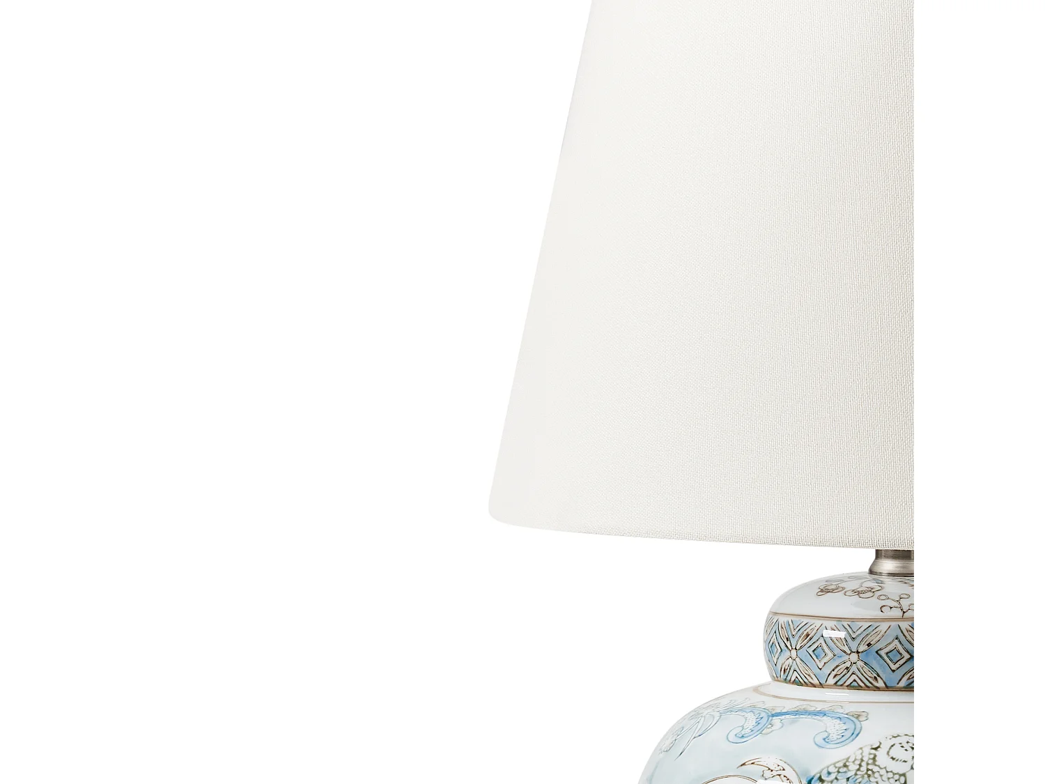 Tafellamp JAMAPA Porselein Wit/blauw