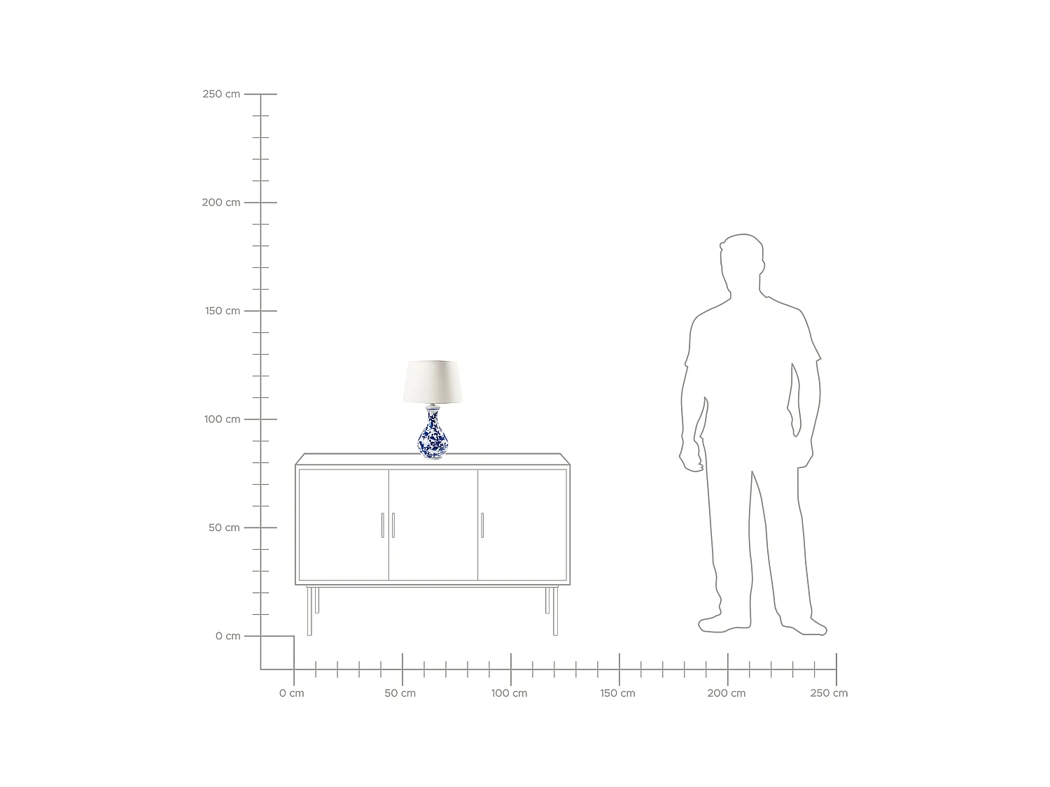 Tafellamp CARMEN Porselein Wit/blauw