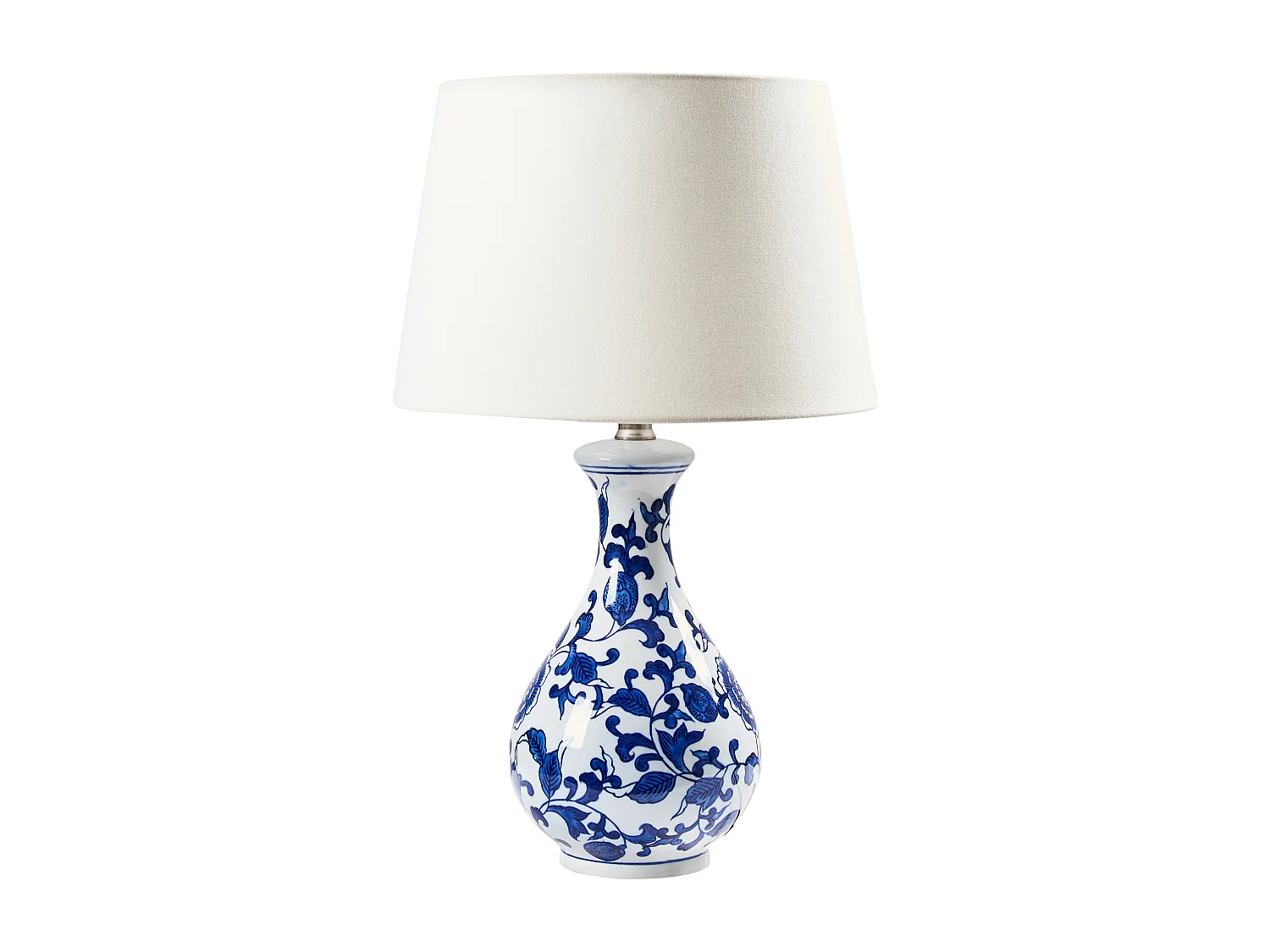 Lampe à poser CARMEN Porcelaine Blanc/bleu