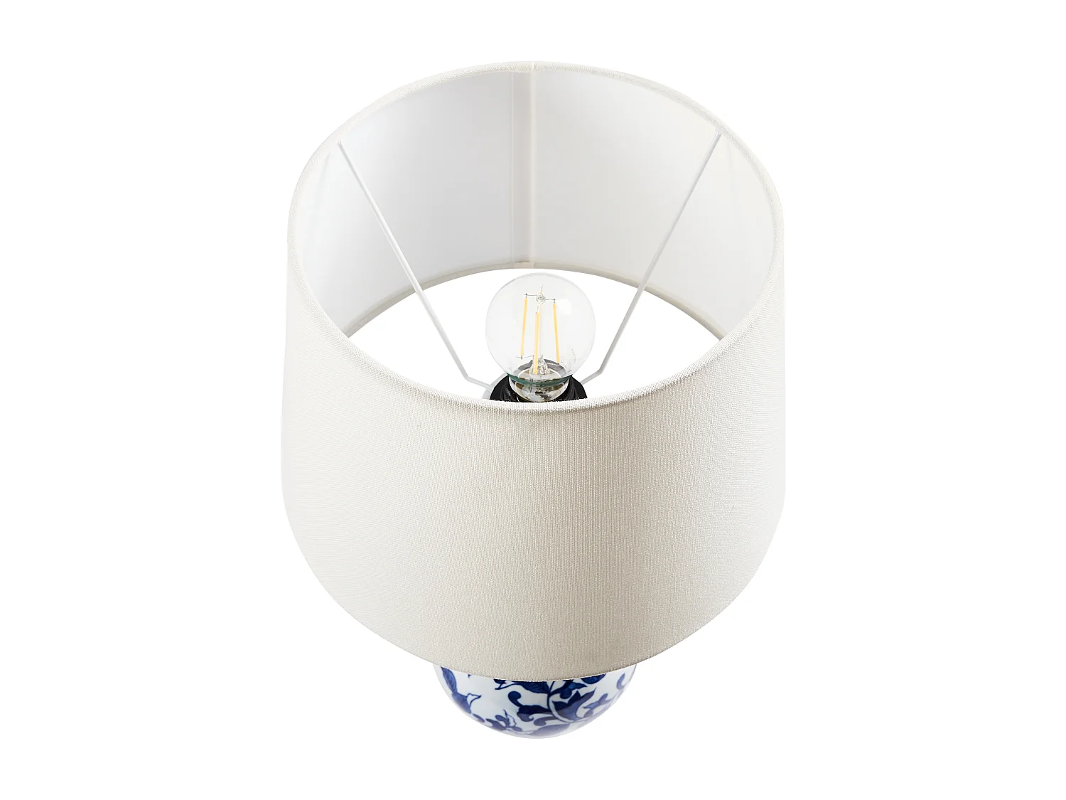 Lampe à poser CARMEN Porcelaine Blanc/bleu