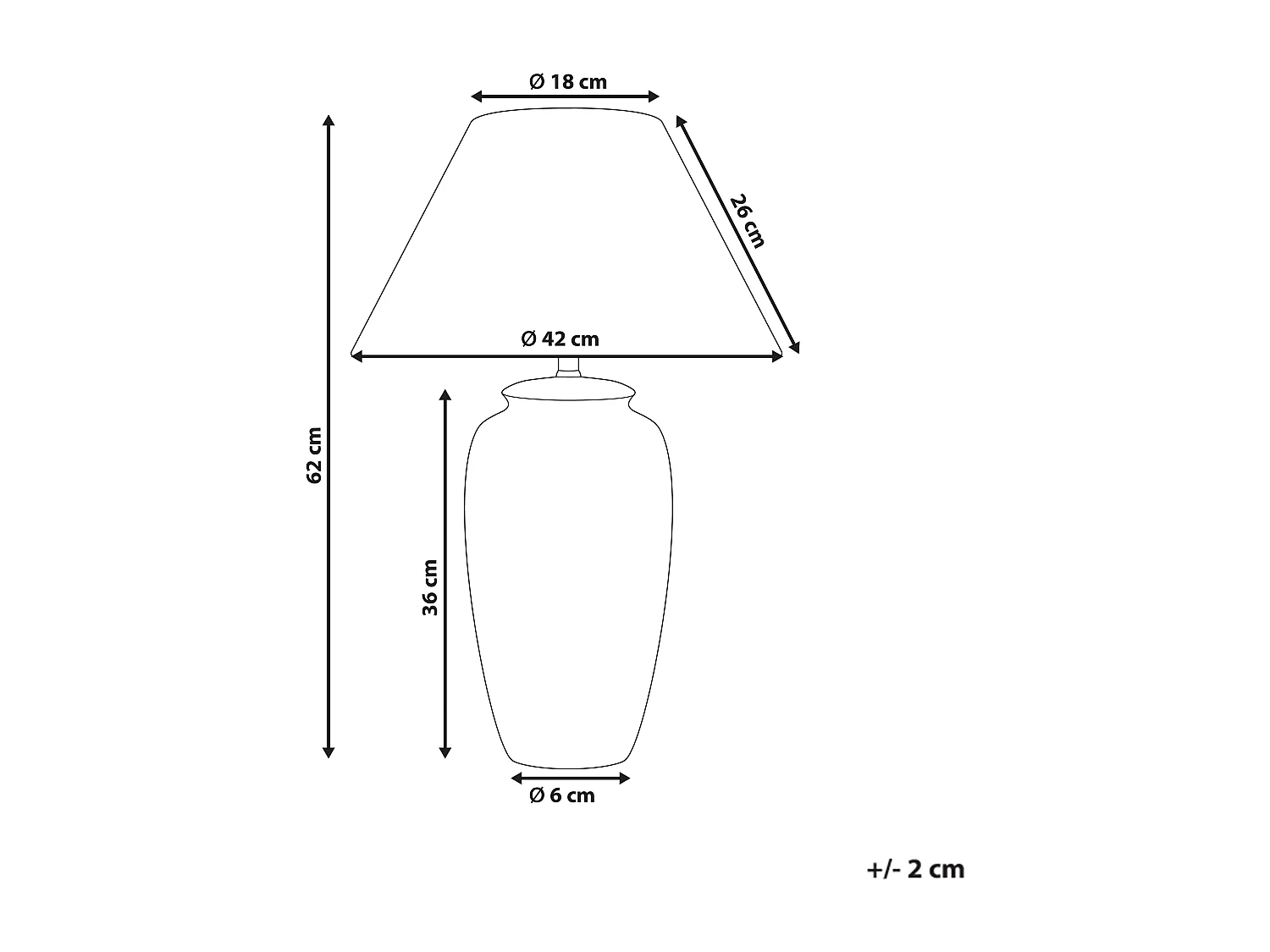 Tischleuchte ANGELES Porzellan Blau