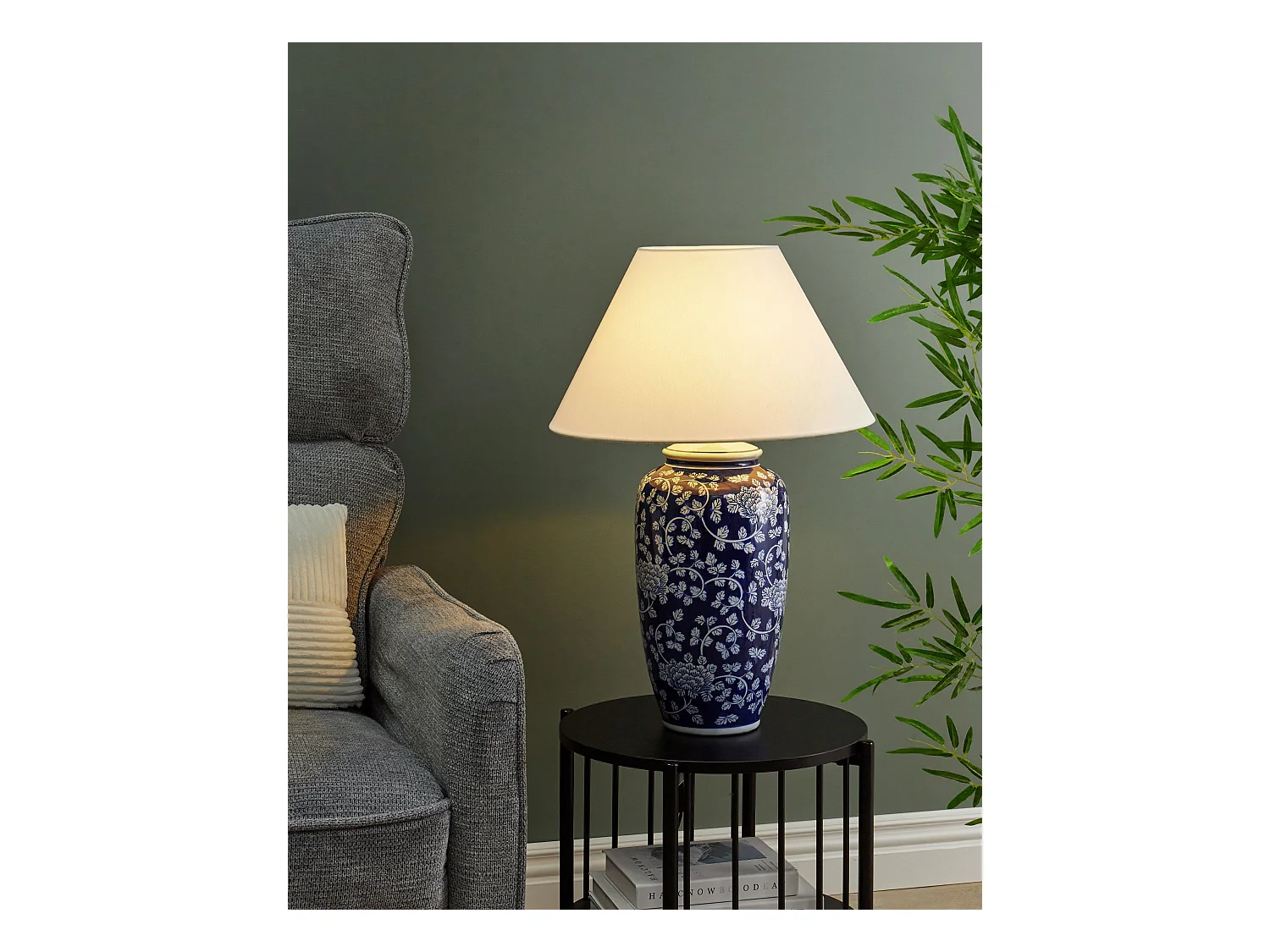 Tafellamp ANGELES Porselein Blauw