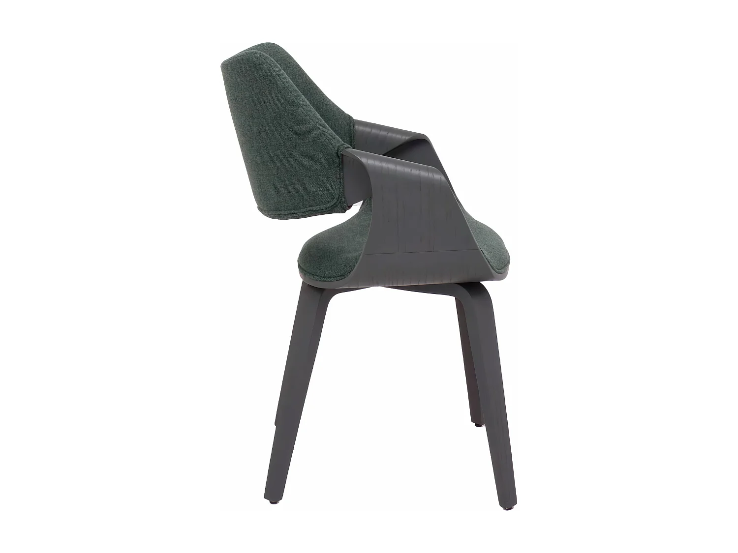 Autriche - Fauteuil tapissé 51x82x43 cm en contreplaqué et tissu vert sauge