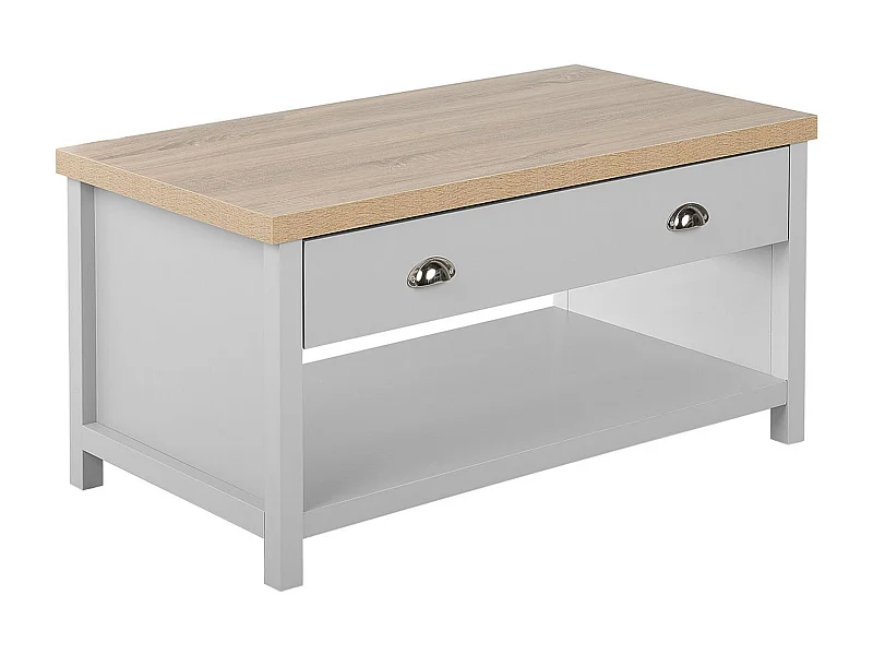 Table basse CLIO Gris clair avec rangement