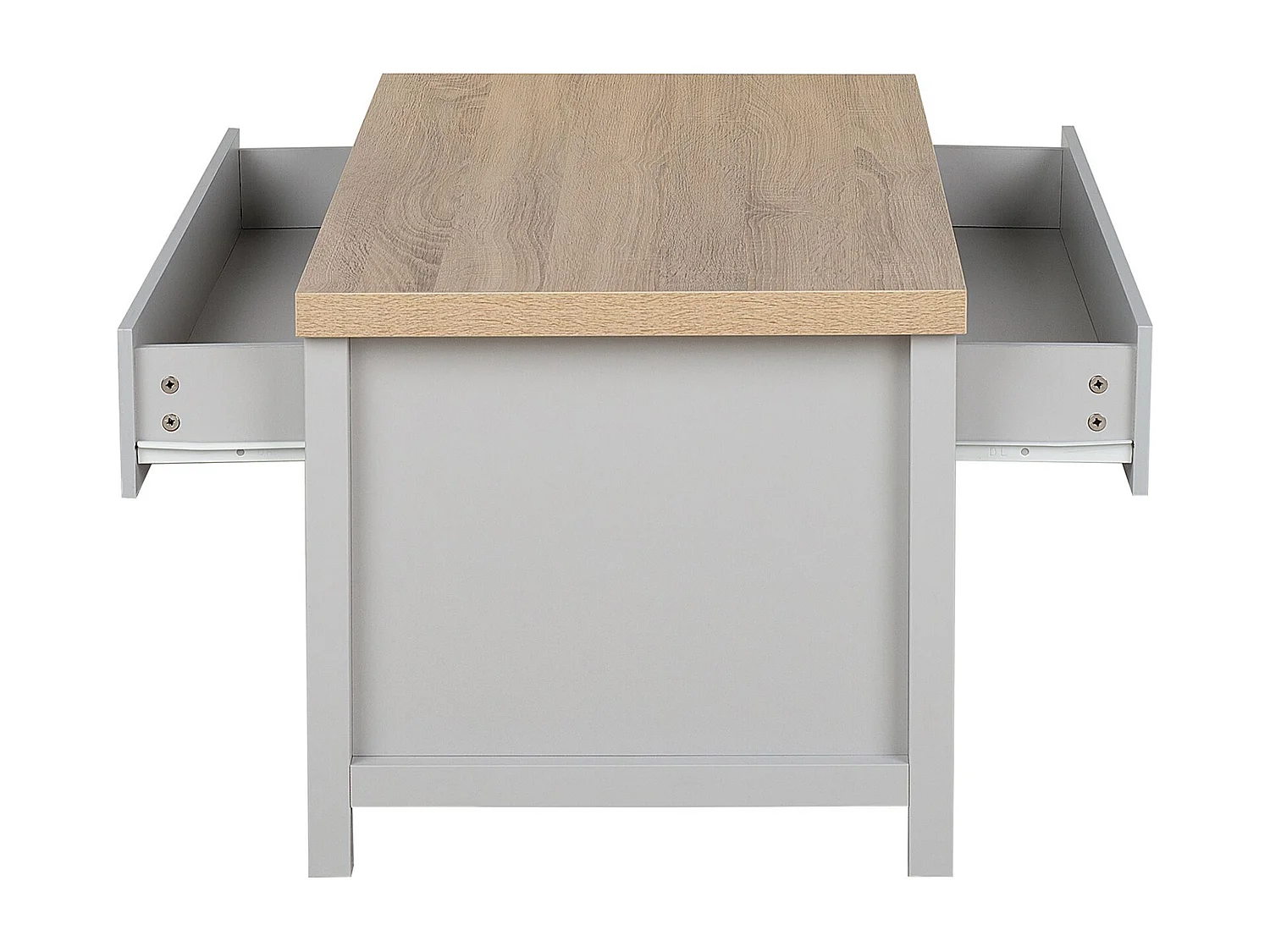 Praktischer Couchtisch MDF-Platte 1 Schublade grau/heller Holzfarbton Clio