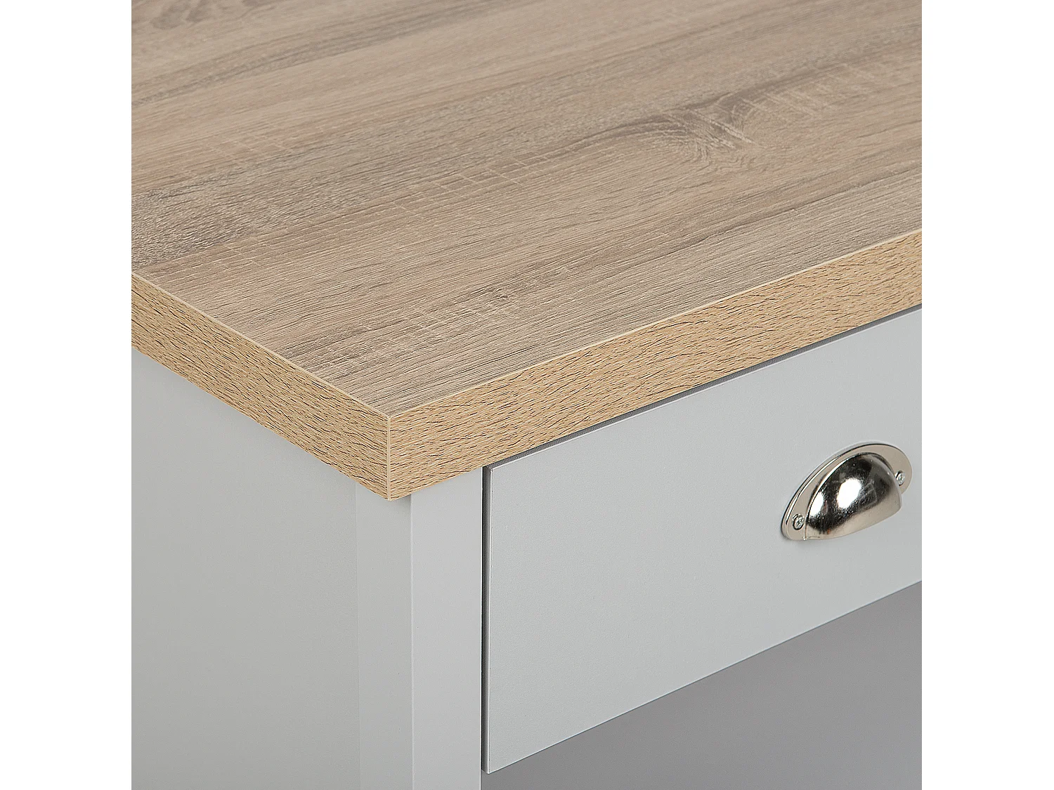 Praktischer Couchtisch MDF-Platte 1 Schublade grau/heller Holzfarbton Clio