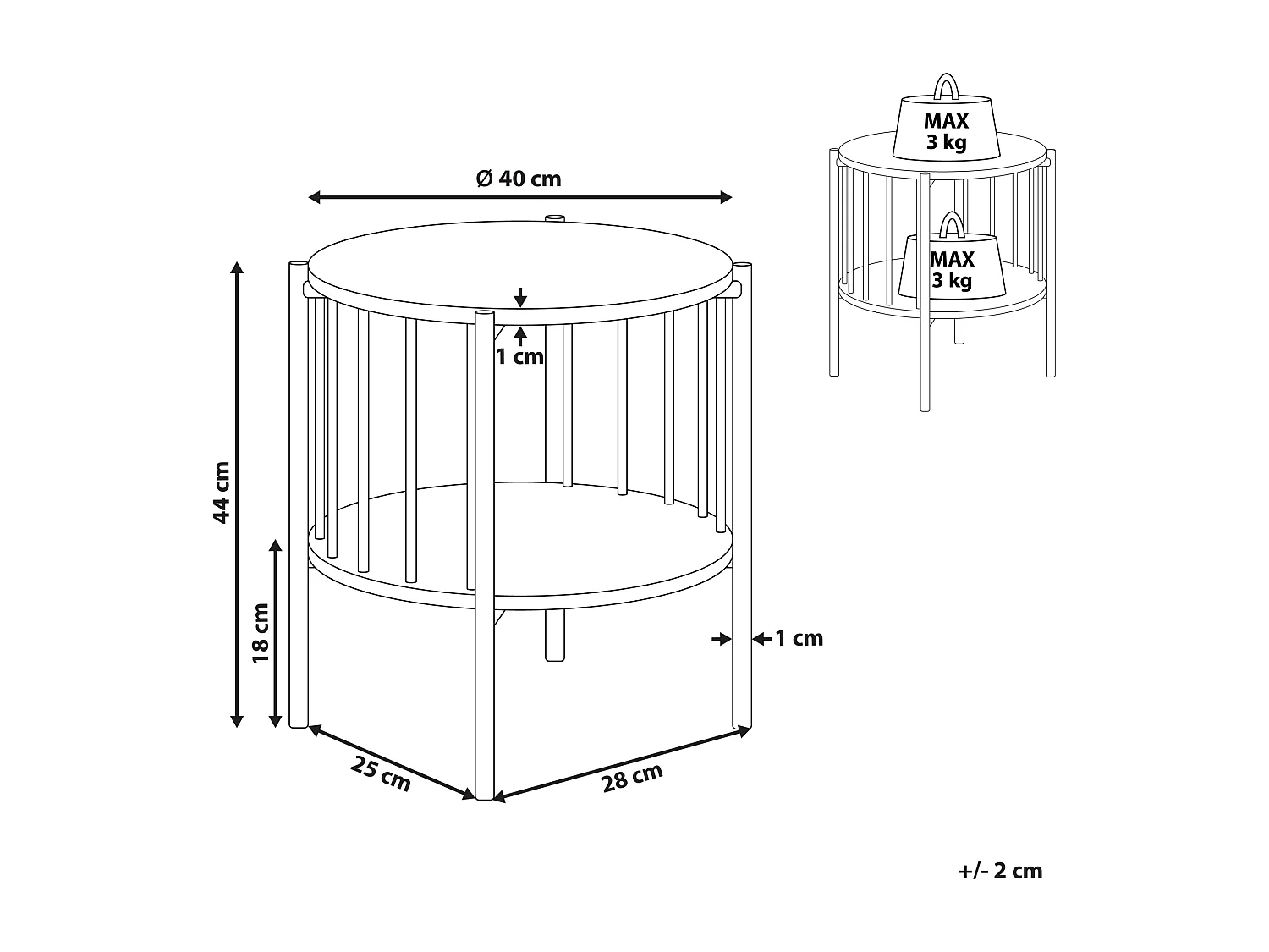 Tavolino OREANA Nero