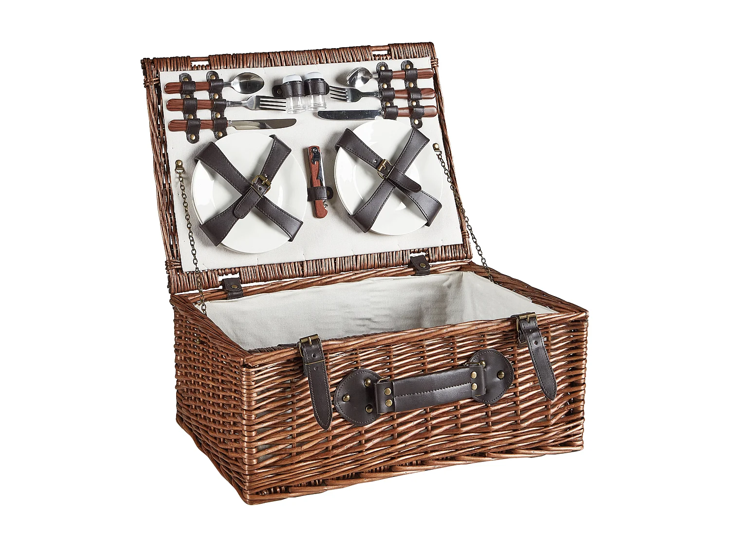 Picknickkorb PRUNEAU Geflecht Braun