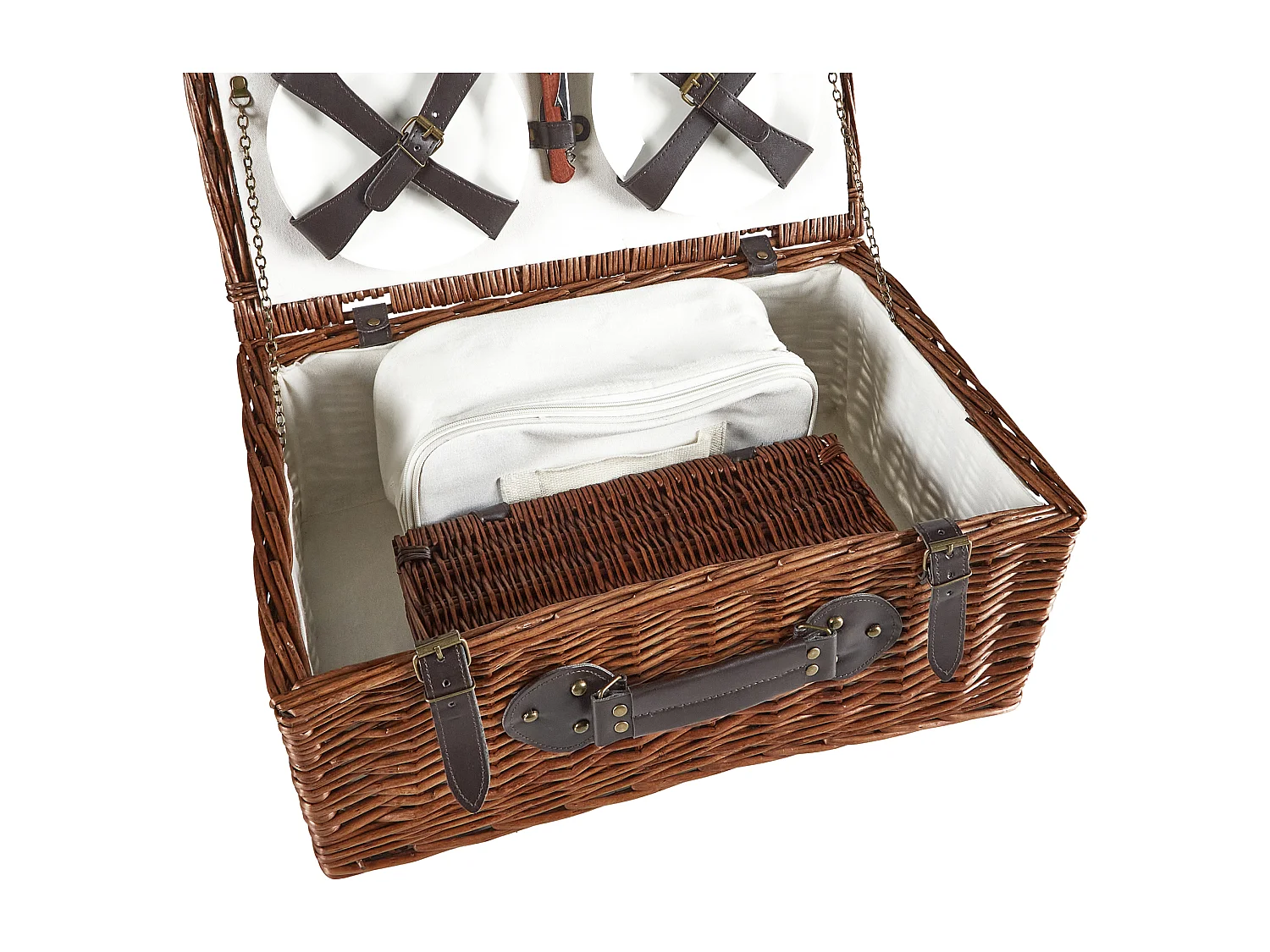 Picknickkorb PRUNEAU Geflecht Braun