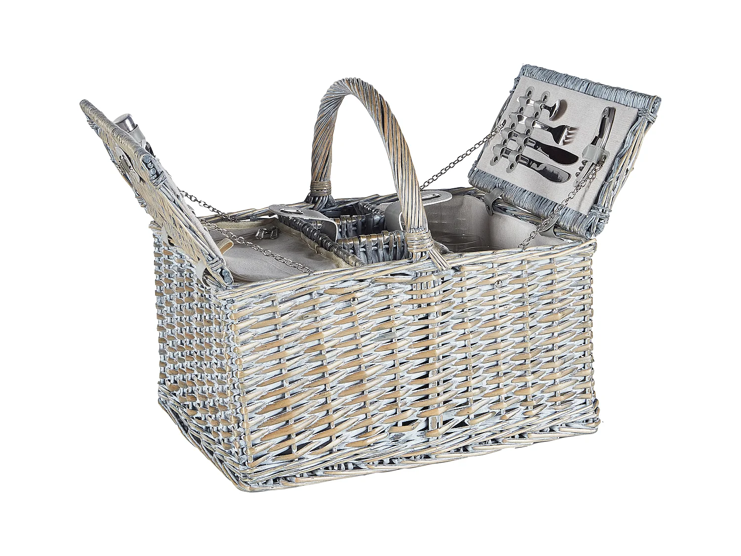 Panier de pique-nique GROSEILLE Osier Gris