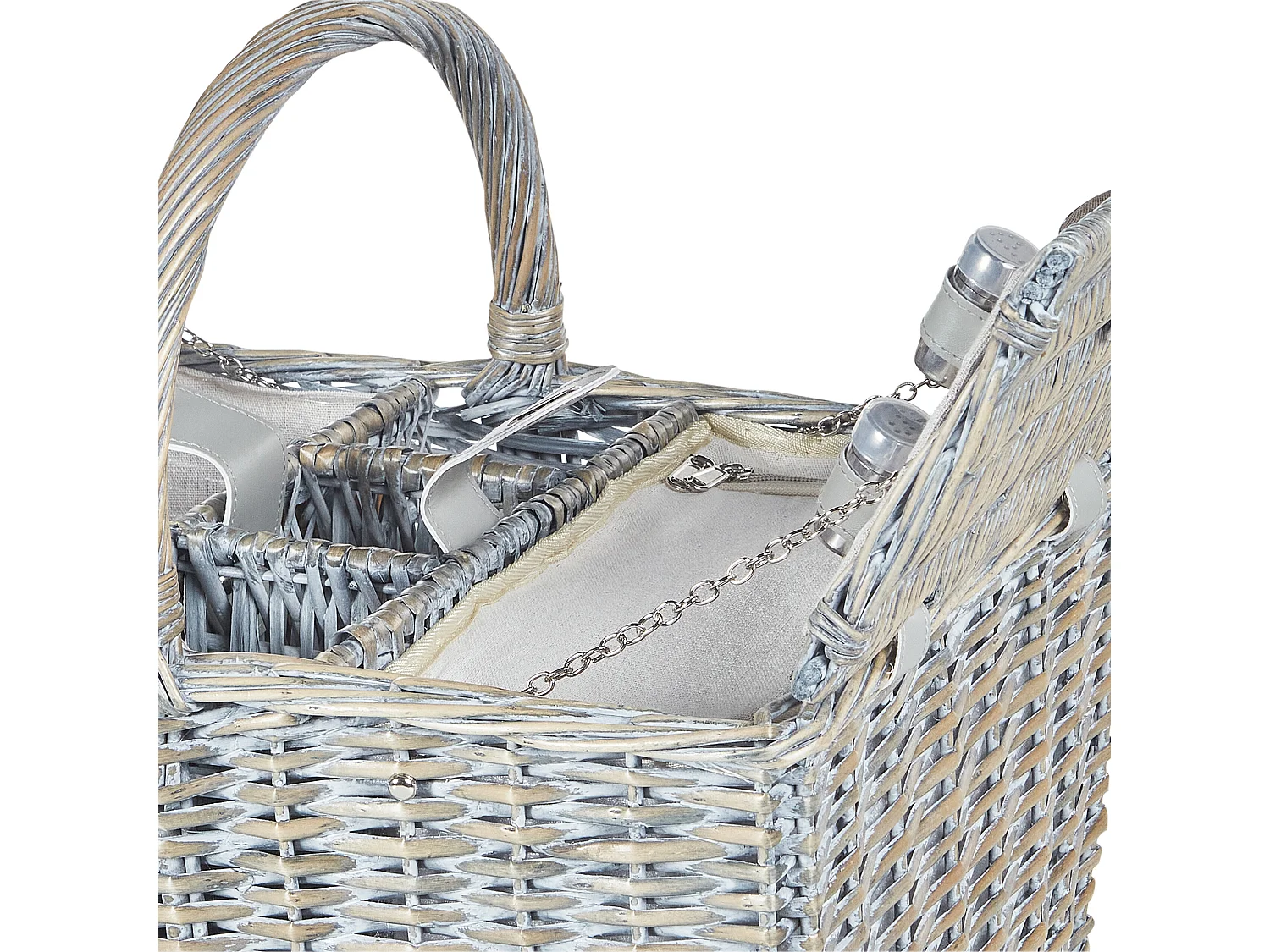 Picknickkorb GROSEILLE Geflecht Grau