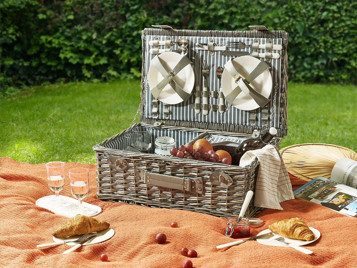 Panier de pique-nique FIGUE Osier Gris