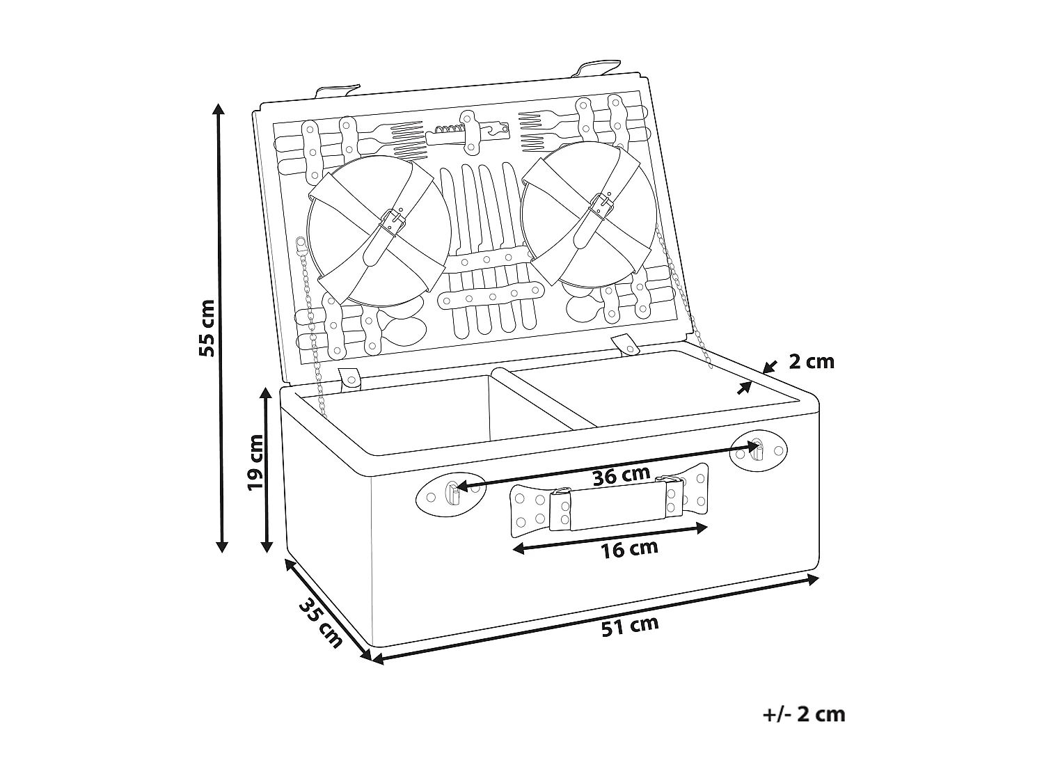 Panier de pique-nique FIGUE Osier Gris