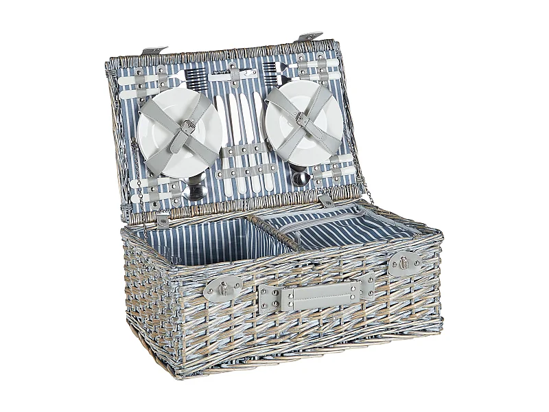 Picknickkorb FIGUE Geflecht Grau