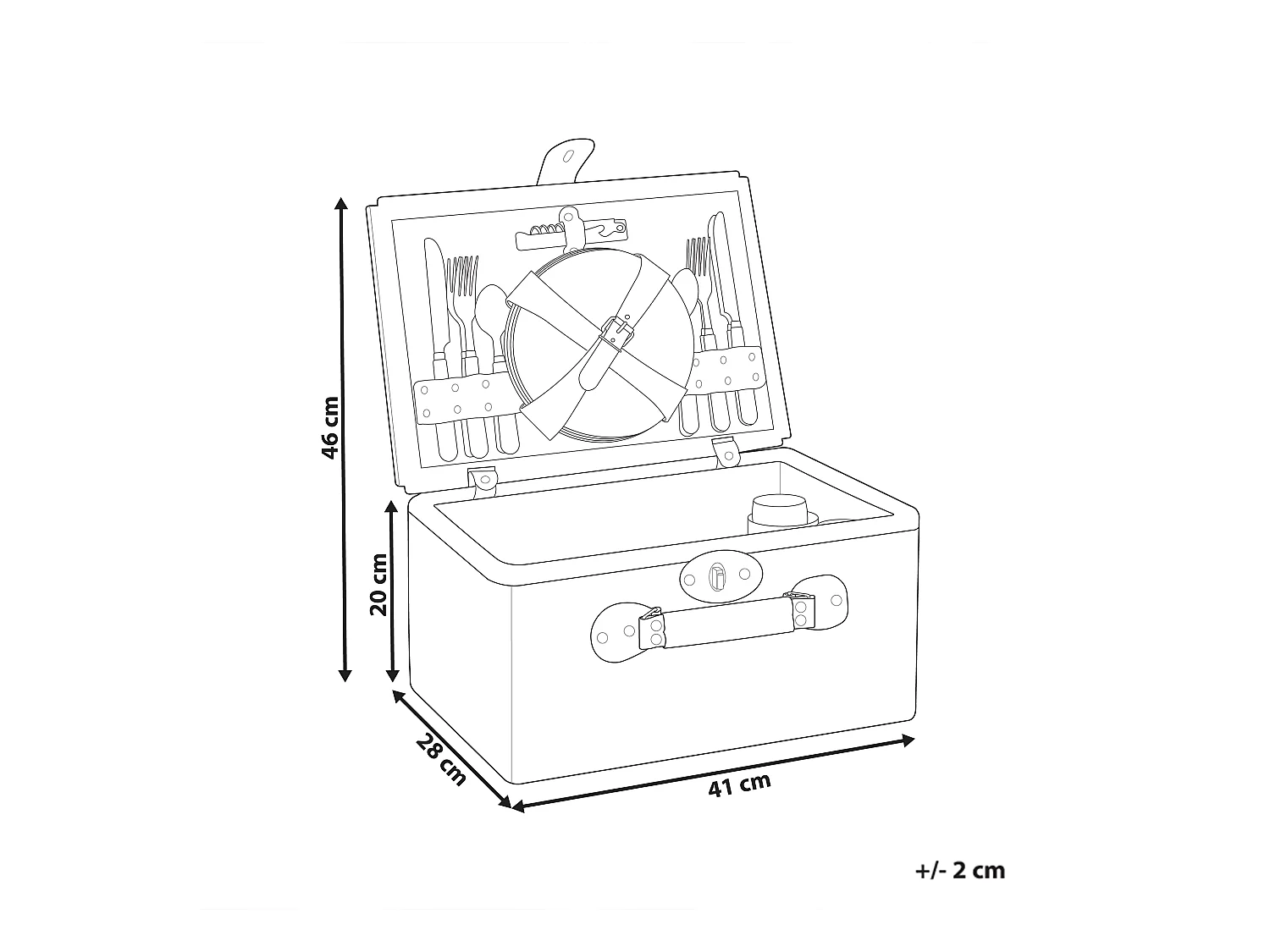 Kosz piknikowy CLEMENTINE Plecionka Naturalny