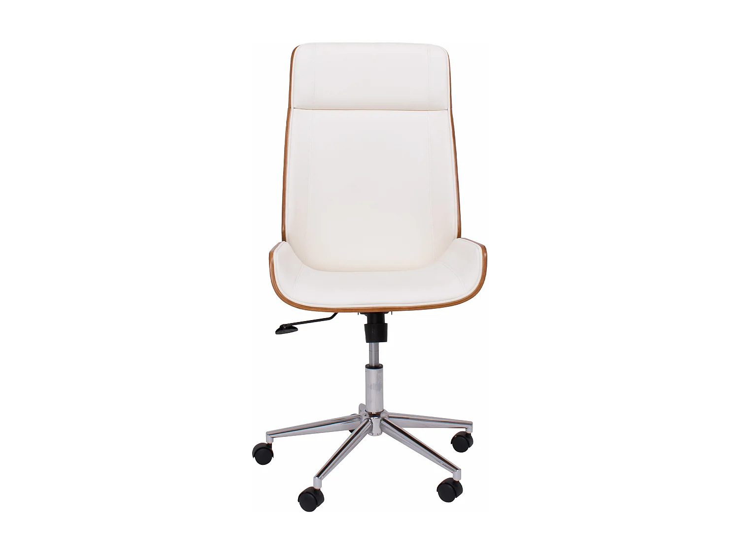 Svezia - Sedia da Ufficio Direzionale 54x109/119x42 cm in legno Parawood e Similpelle Bianco