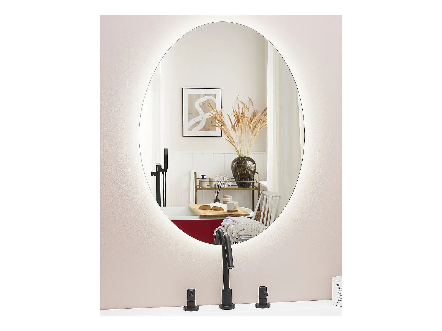 LED-Badezimmer-Spiegel MAZILLE 60 cm 80 cm Silber