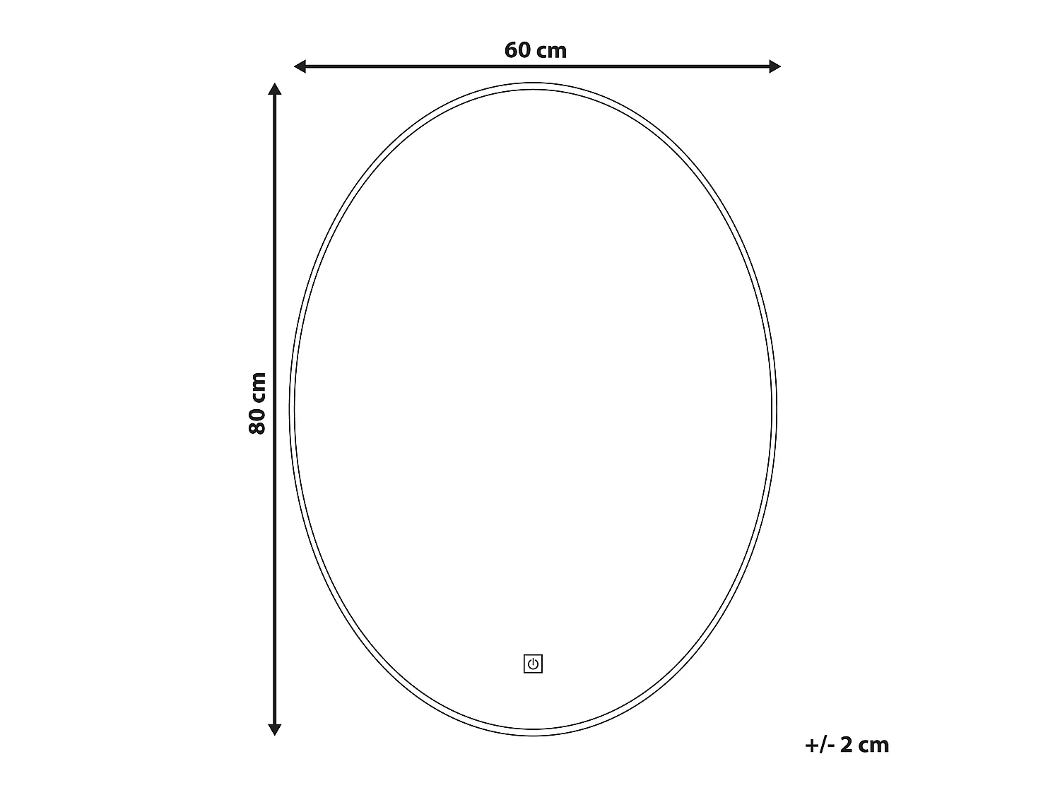 LED-Badezimmer-Spiegel MAZILLE 60 cm 80 cm Silber