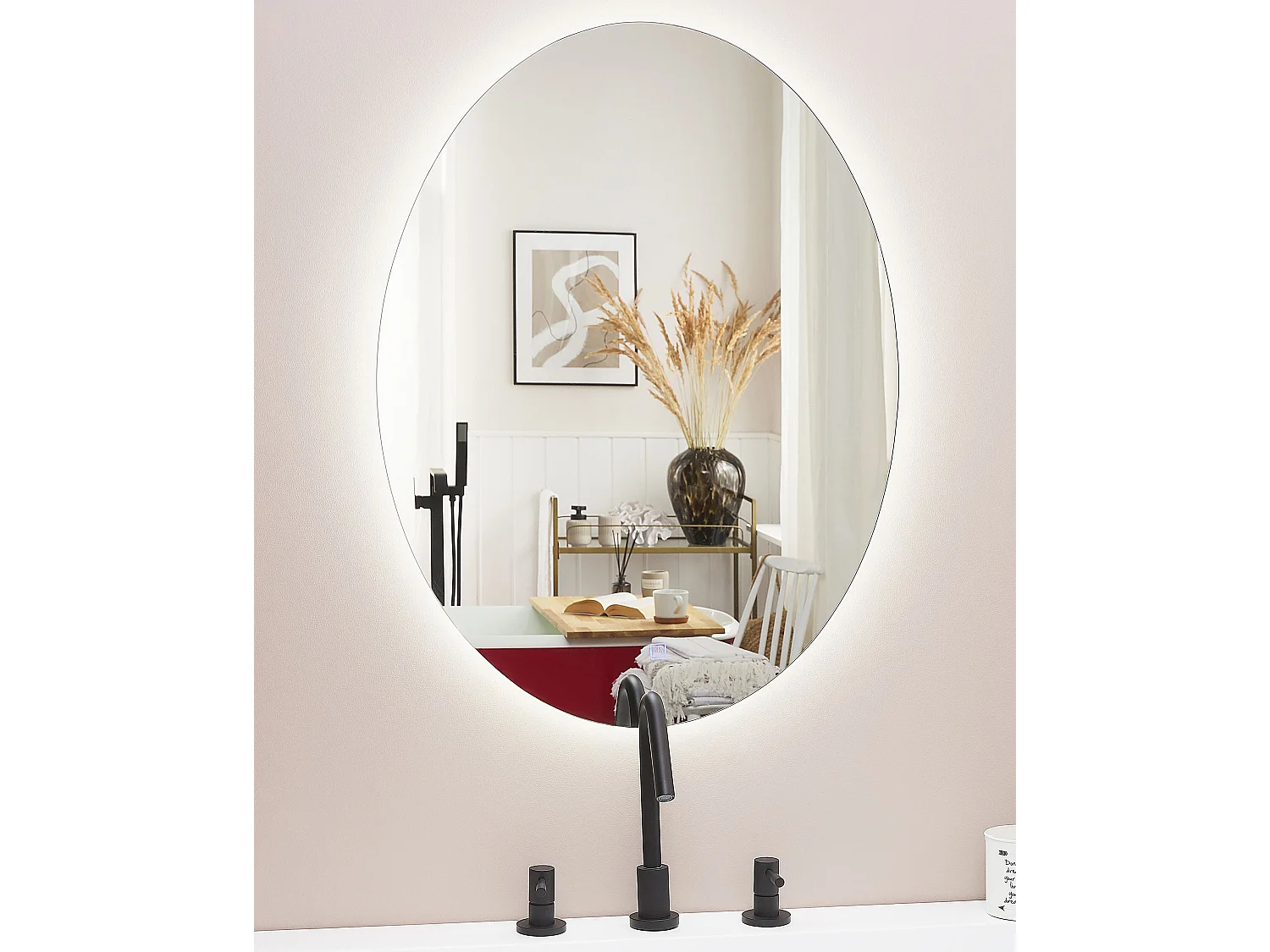 Miroir de salle de bain LED MAZILLE 60 cm 80 cm Argenté