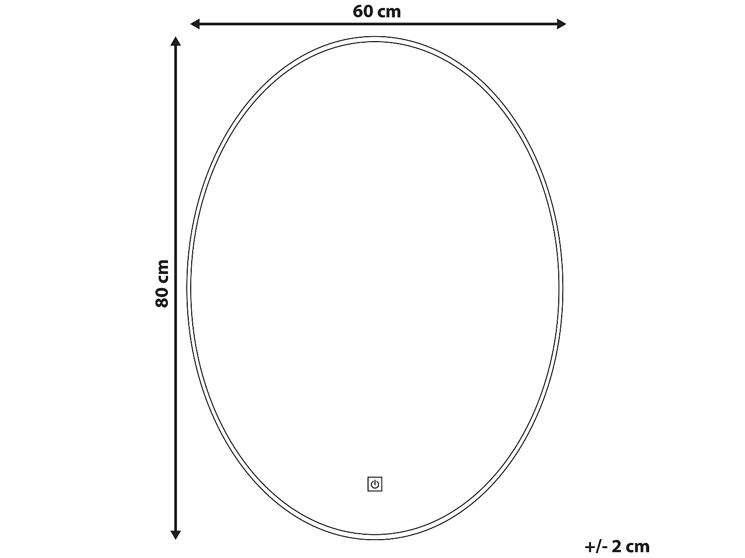 Miroir de salle de bain LED MAZILLE 60 cm 80 cm Argenté