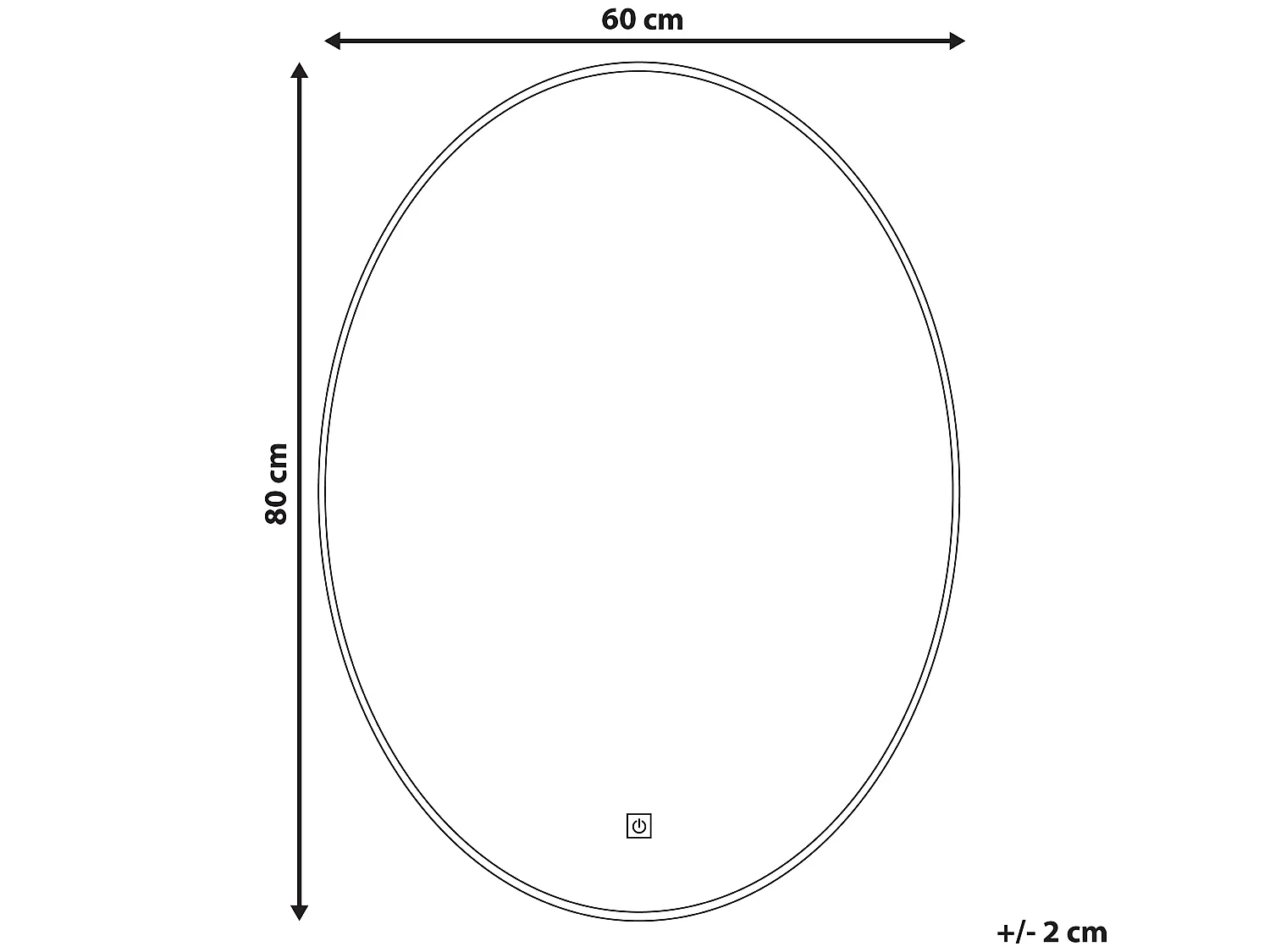 Specchio da bagno con luce LED MAZILLE 60 cm 80 cm Argento