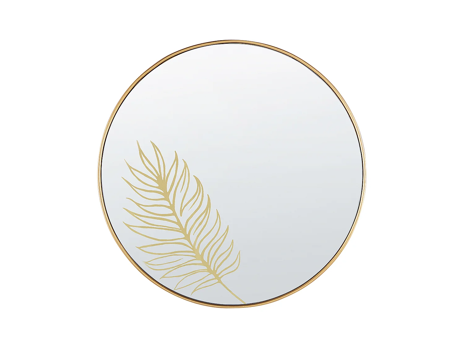 Wandspiegel gold Blattmuster ø 57 cm Sauvie