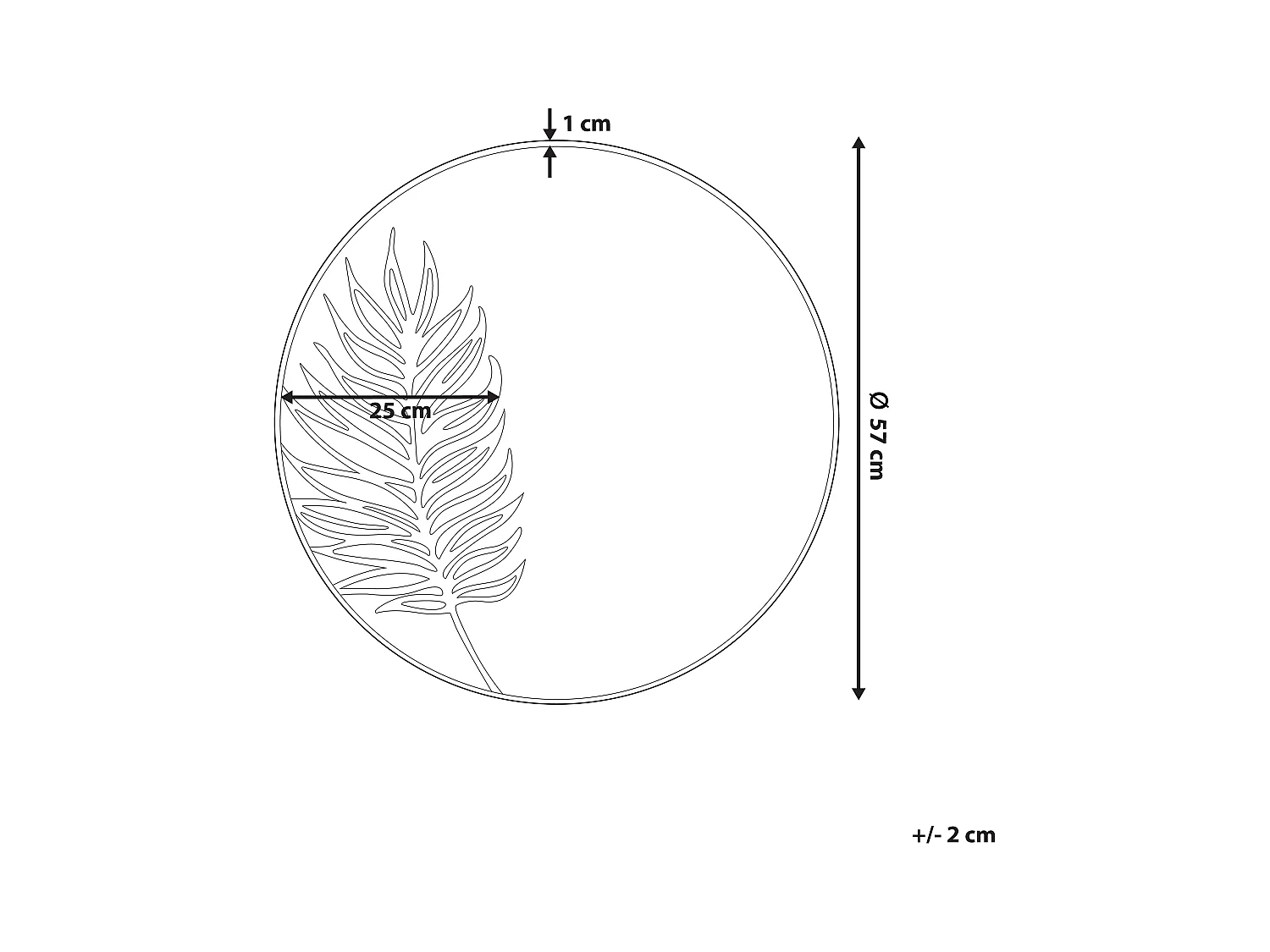 Espejo SAUVIE 57 cm 57 cm Dorado