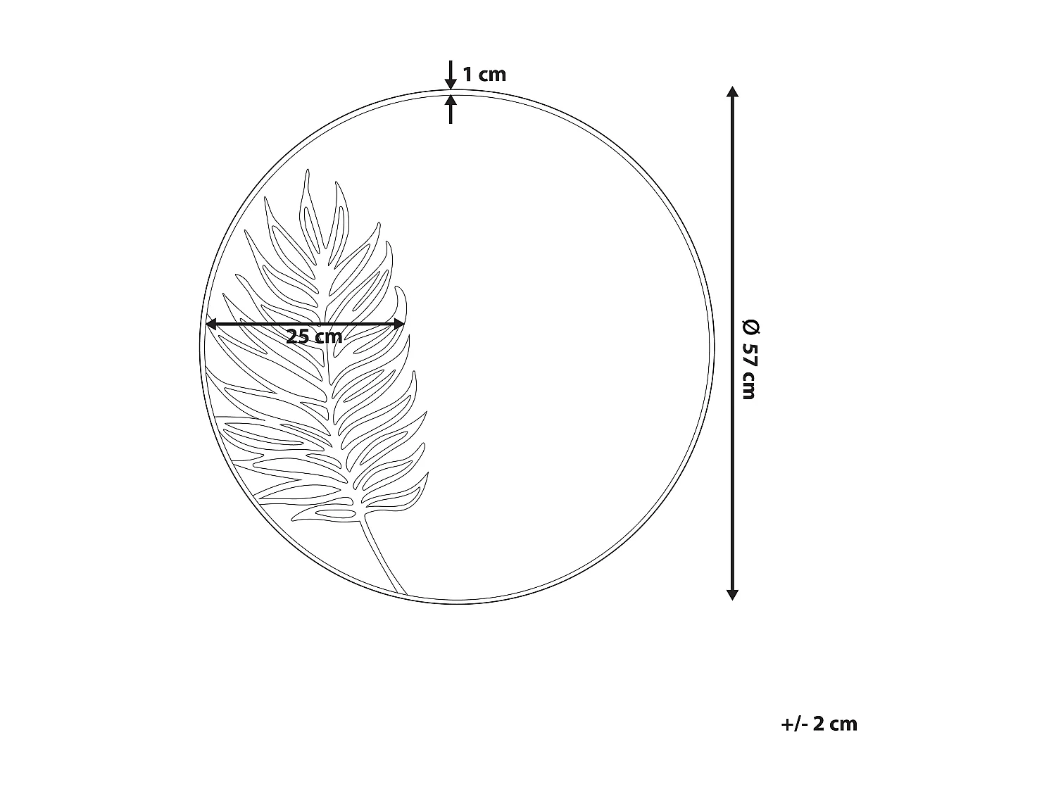 Miroir SAUVIE 57 cm 57 cm Doré