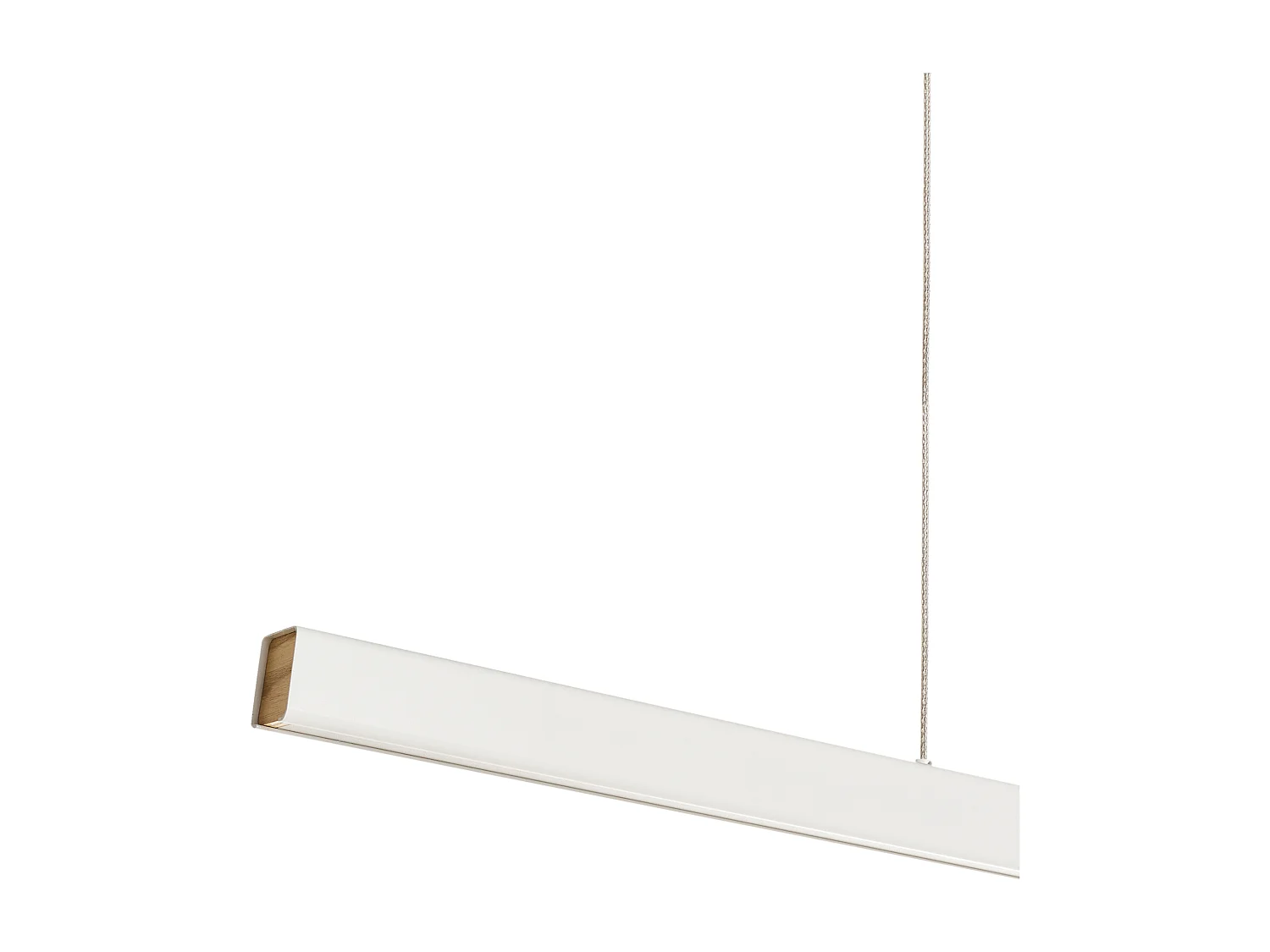 Moderne Hängelampe Integrierte LED-Leuchte Aluminium Gummiholzschirm Eisensockel mit Fernbedienung Weiß Arenas