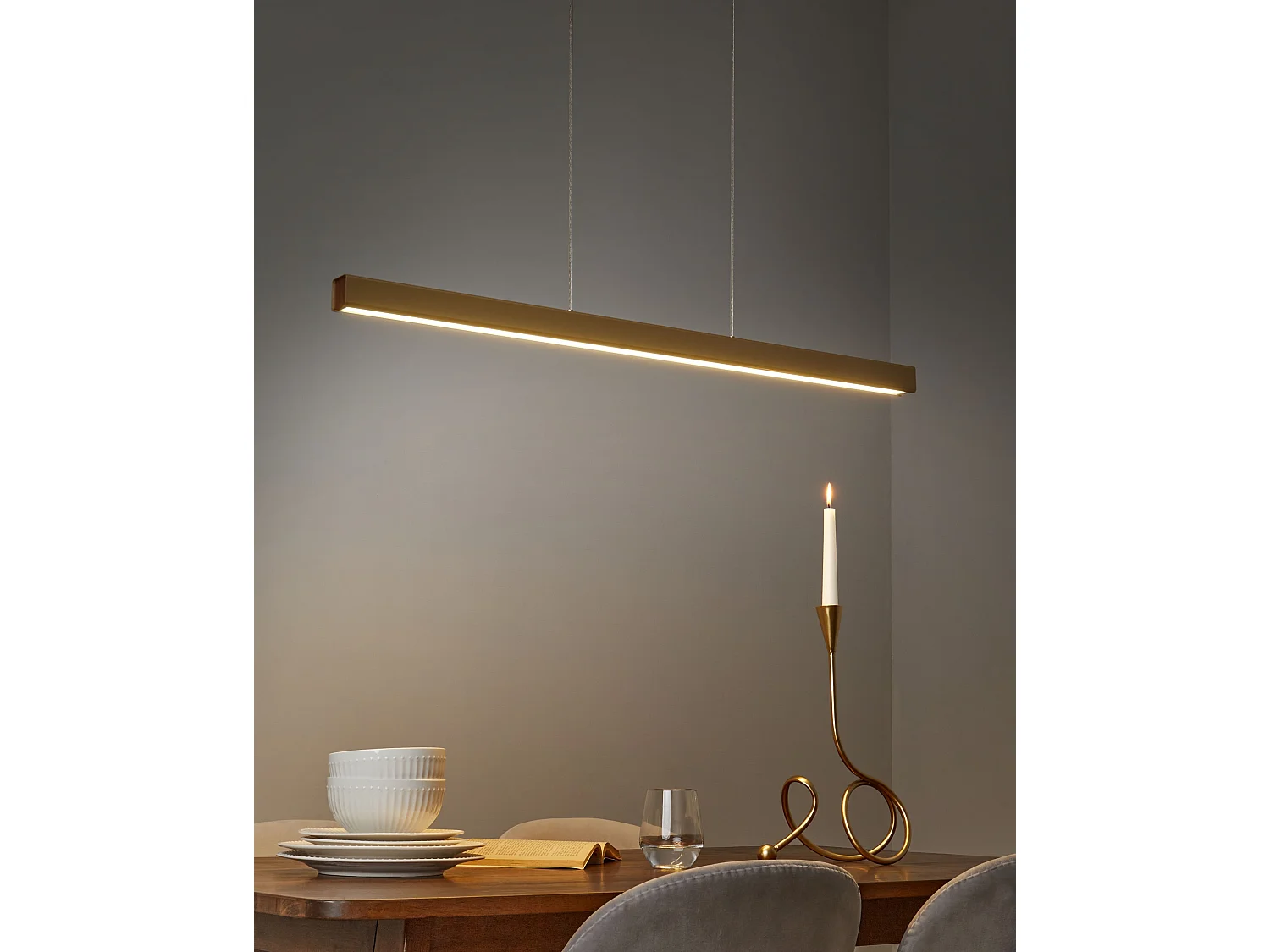Lampe LED suspendue ARENAS Avec télécommande Doré
