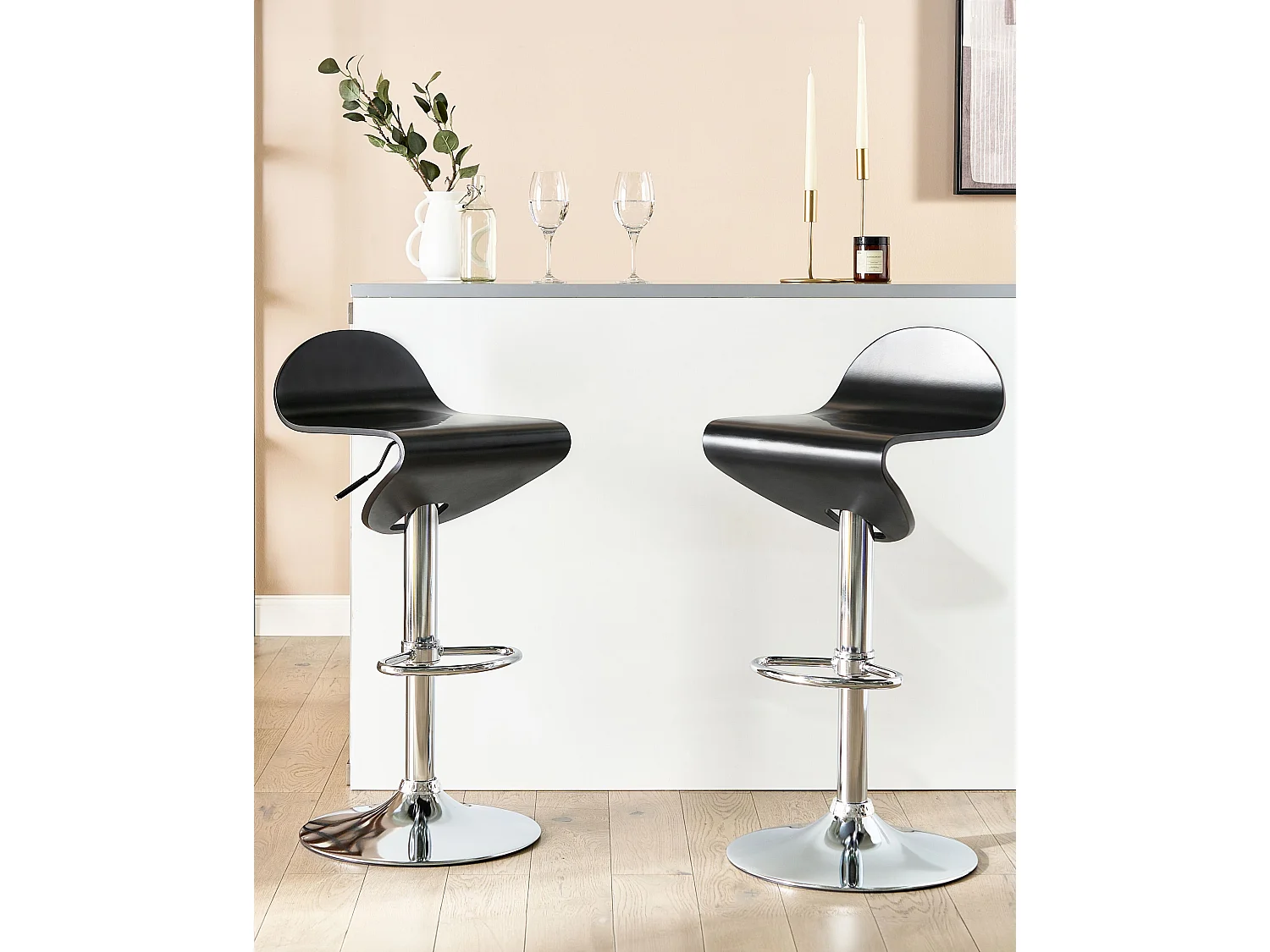 Lot de 2 chaises de bar LIVERPOOL Noir