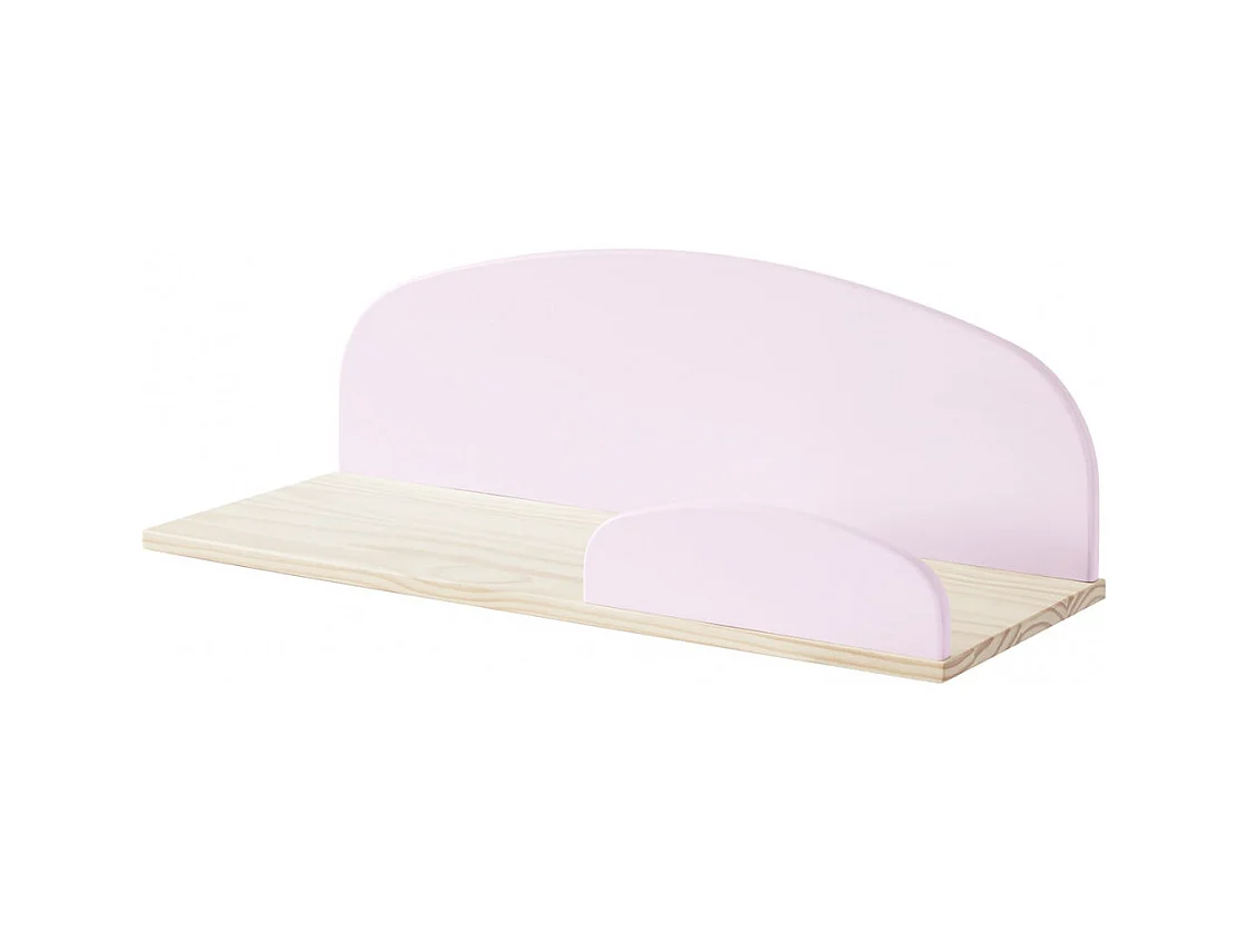 BODHI PINK - Lit 90x200cm avec Barrière + Chevet + Etagères
