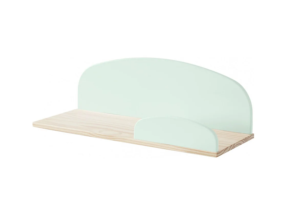 BODHI MINT - Lit 90x200cm avec Barrière + Chevet + Etagères