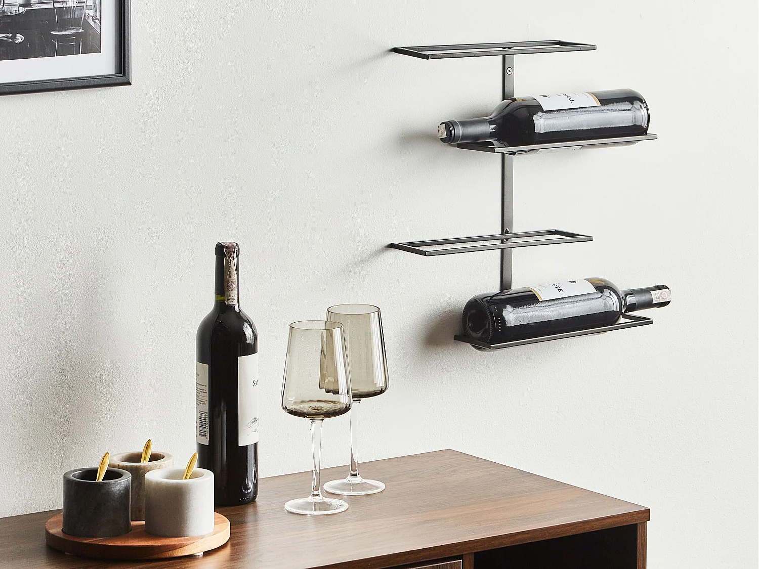 Porte-bouteilles mural EINSTEINIUM Métal Noir