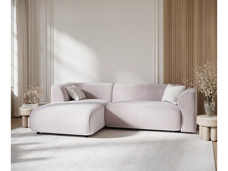 Ecksofa aus Samtstoff Melani - Vier-Personen - lila