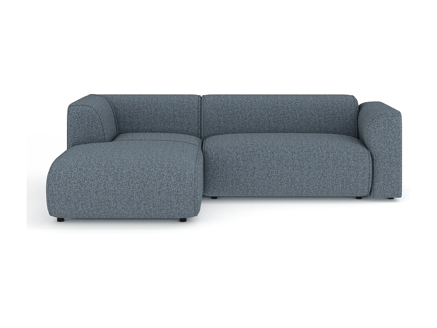 Canapé d'angle en toile tissée Melani - 4 places - bleu foncé