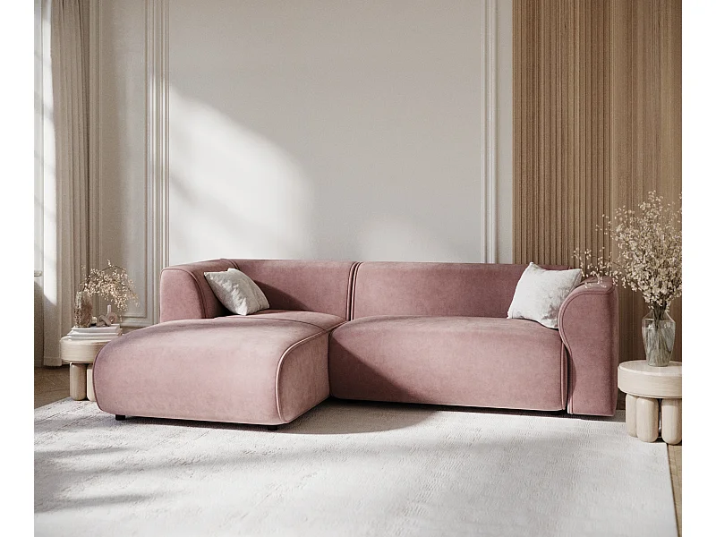 Ecksofa aus Samtstoff Melani - Vier-Personen - rosa
