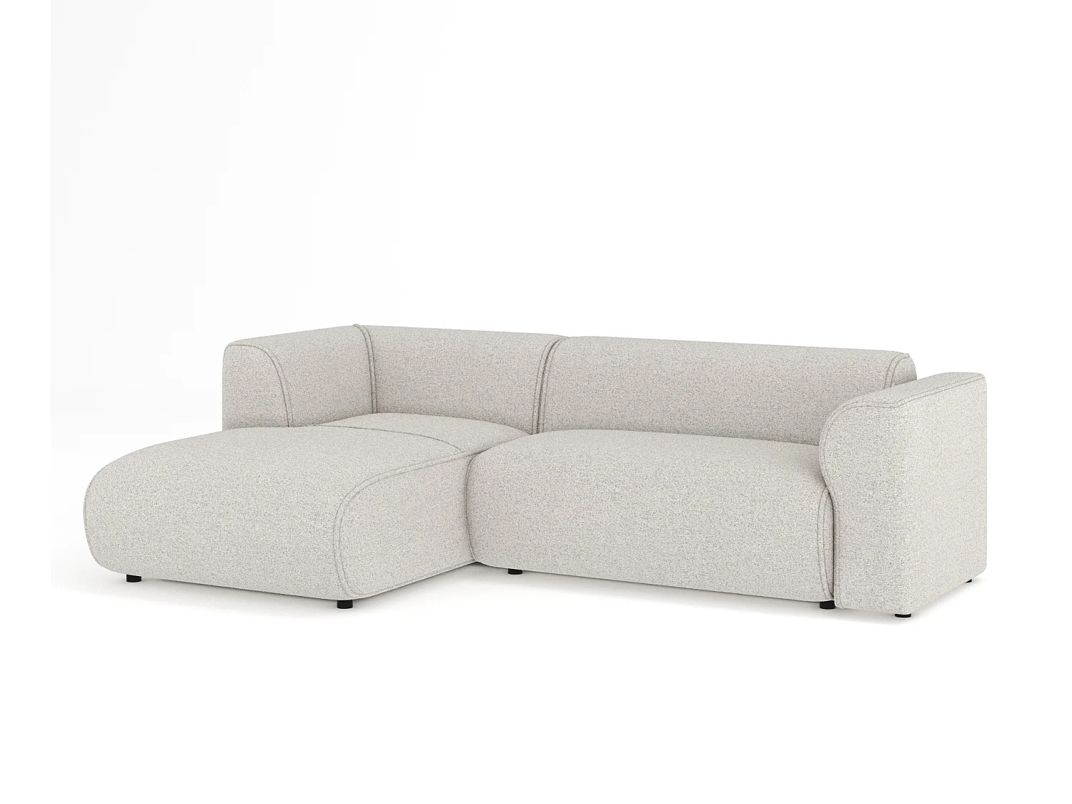 Canapé d'angle en toile tissée Melani - 4 places - beige