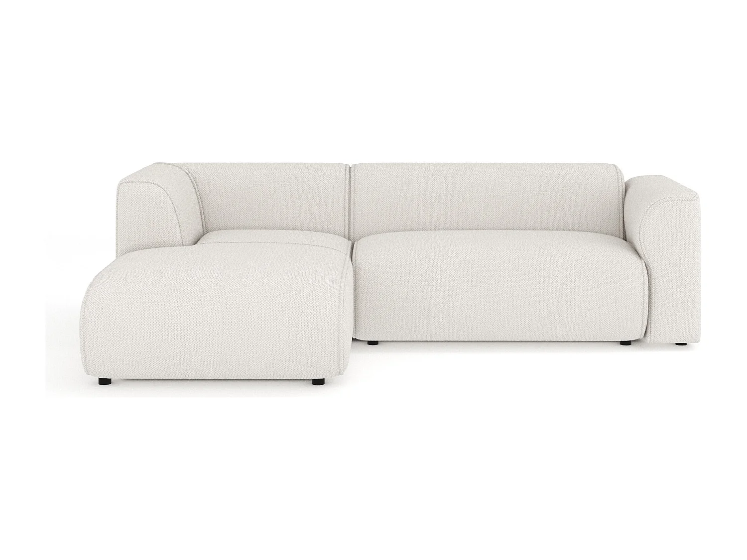 Canapé d'angle en tissu chenille Melani - 4 places - beige