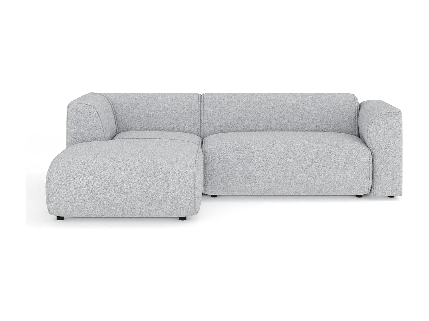 Canapé d'angle en toile tissée Melani - 4 places - gris clair