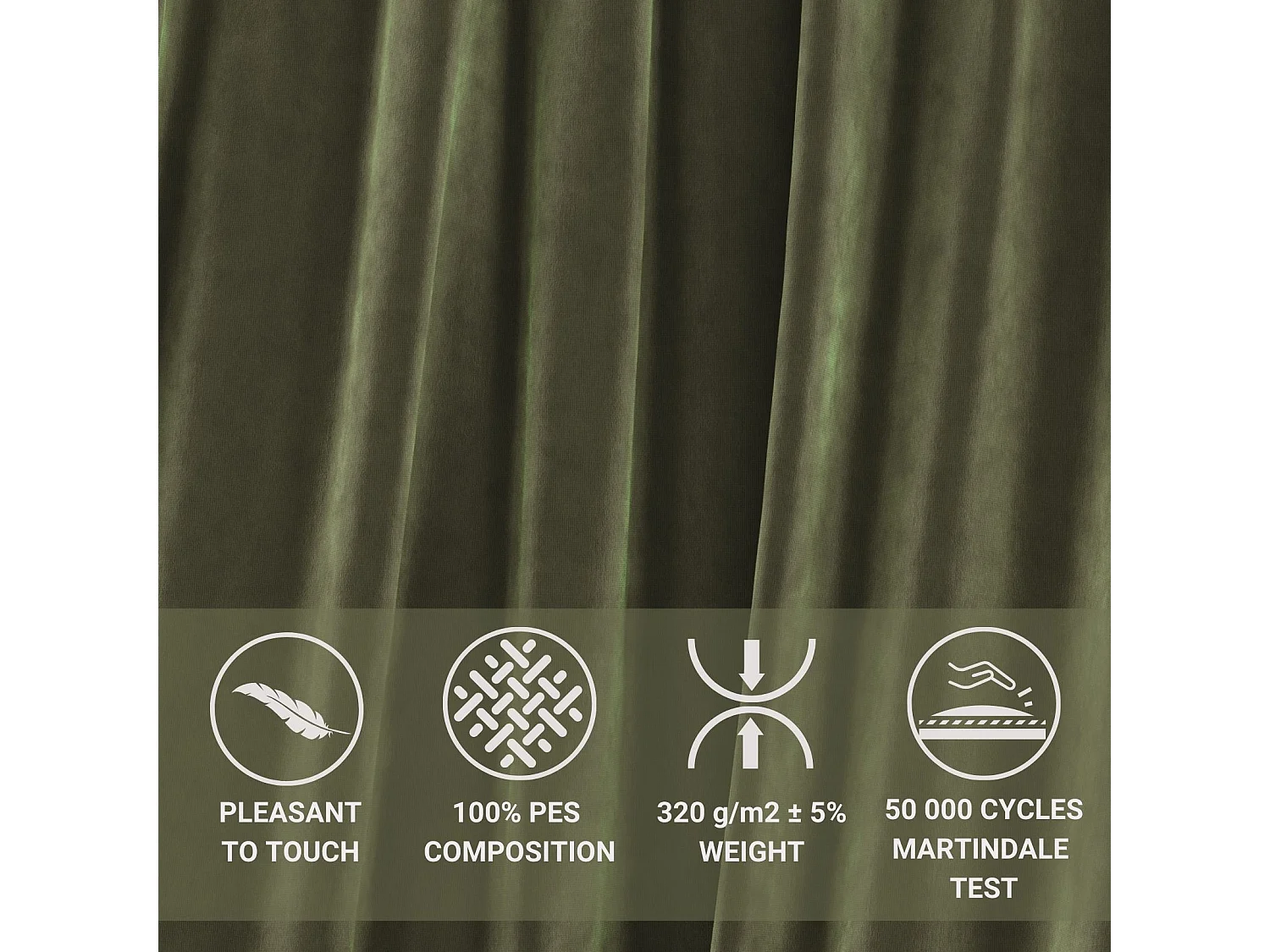 Canapé d'angle en tissu velours Melani - 4 places - vert olive