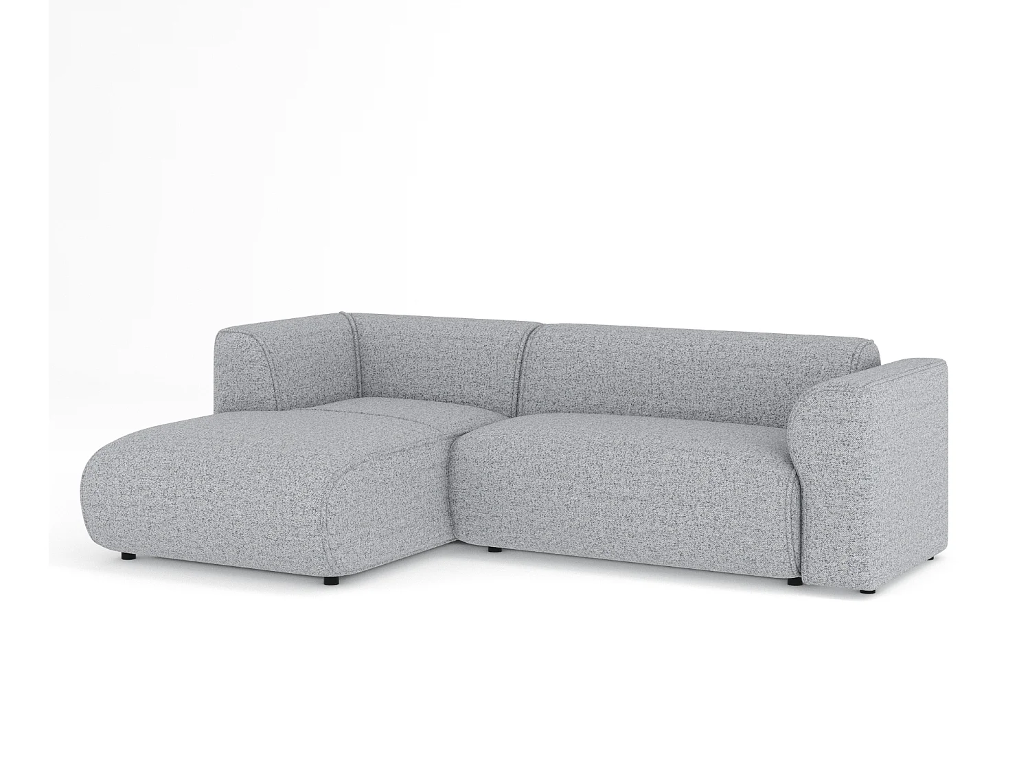 Canapé d'angle en toile tissée Melani - 4 places - gris