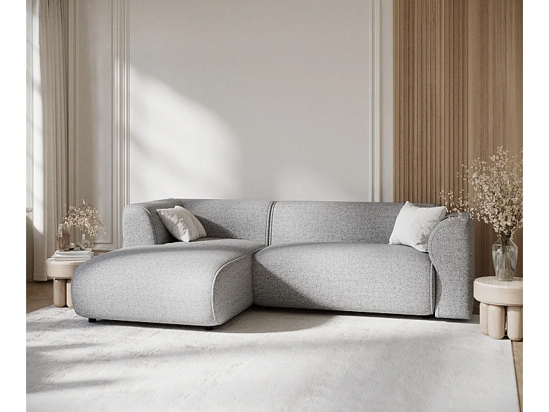 Ecksofa aus Webstoff Melani - Vier-Personen - grau