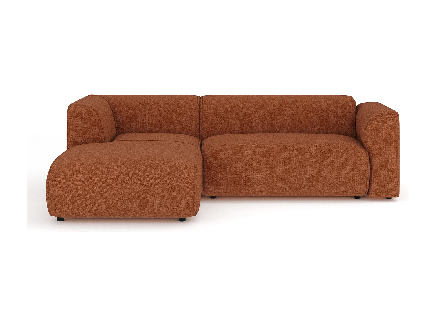 Canapé d'angle en toile tissée Melani - 4 places - couleur cuivre