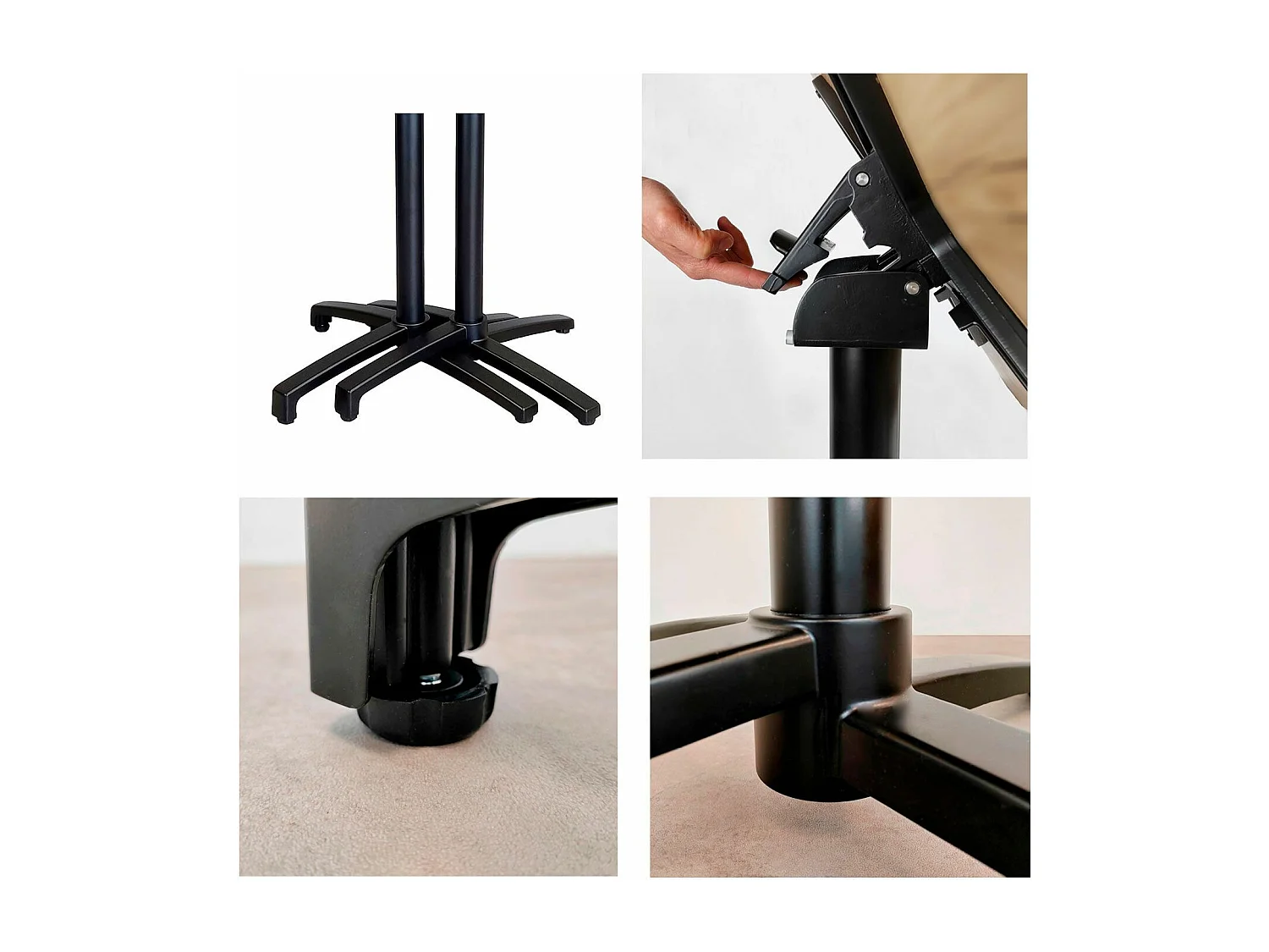 Table pliable marbrée + 2 chaises pour terrasse